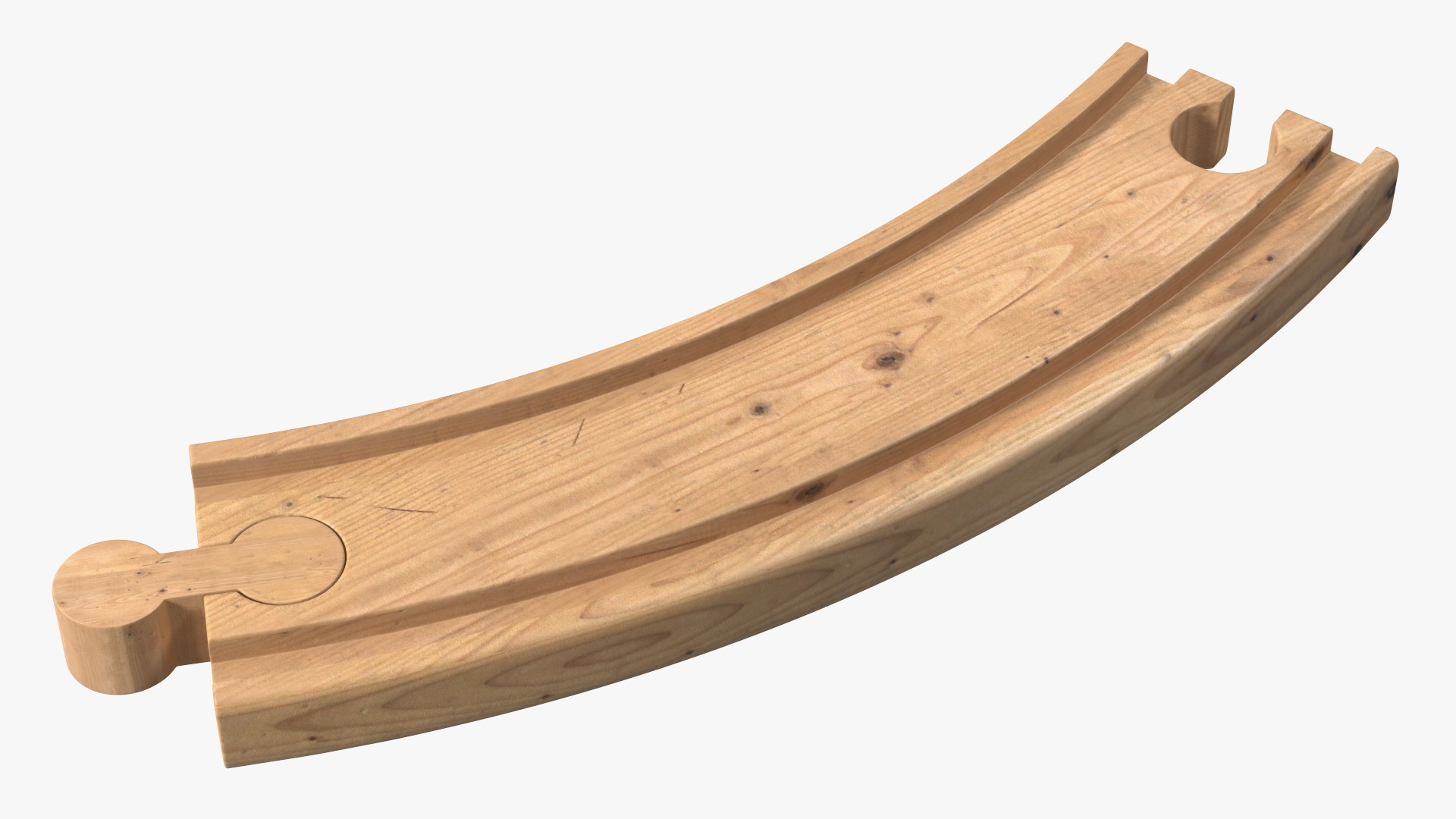 Wooden Toy Train Set with Tracks 3D