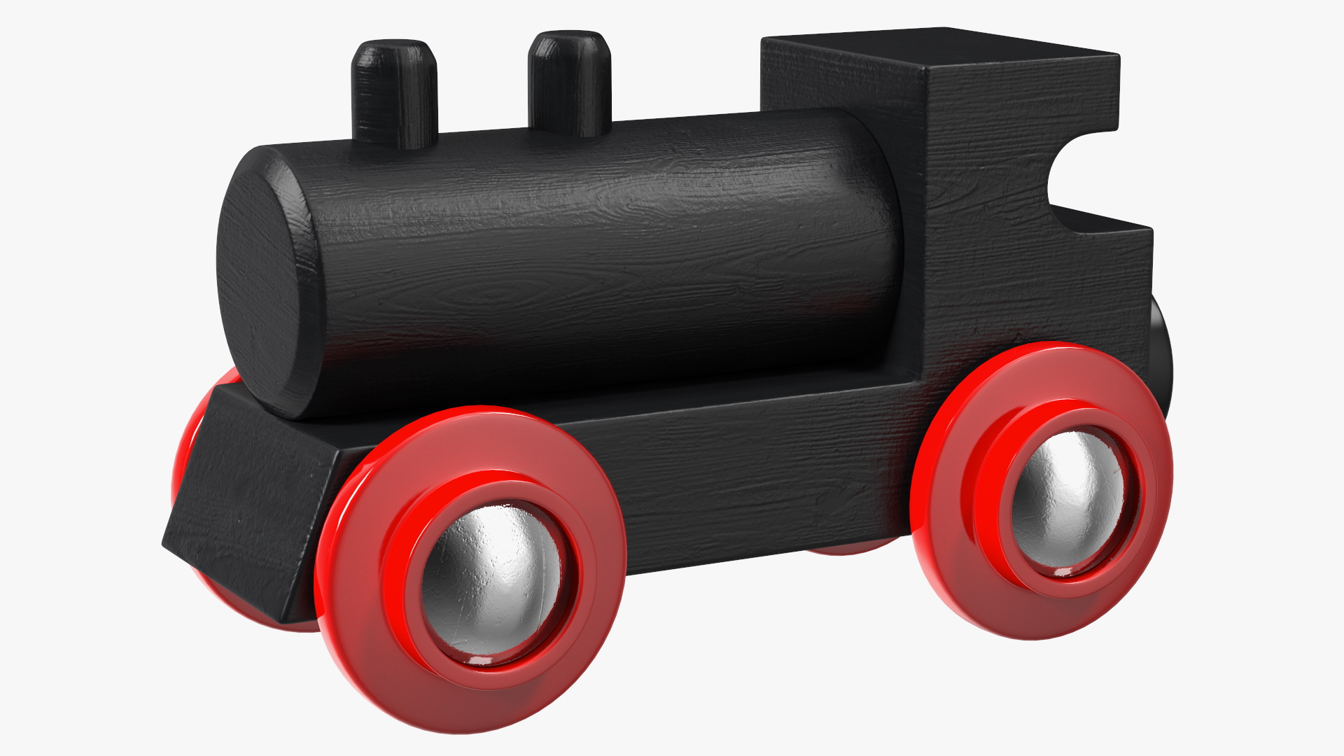Wooden Toy Train Set with Tracks 3D