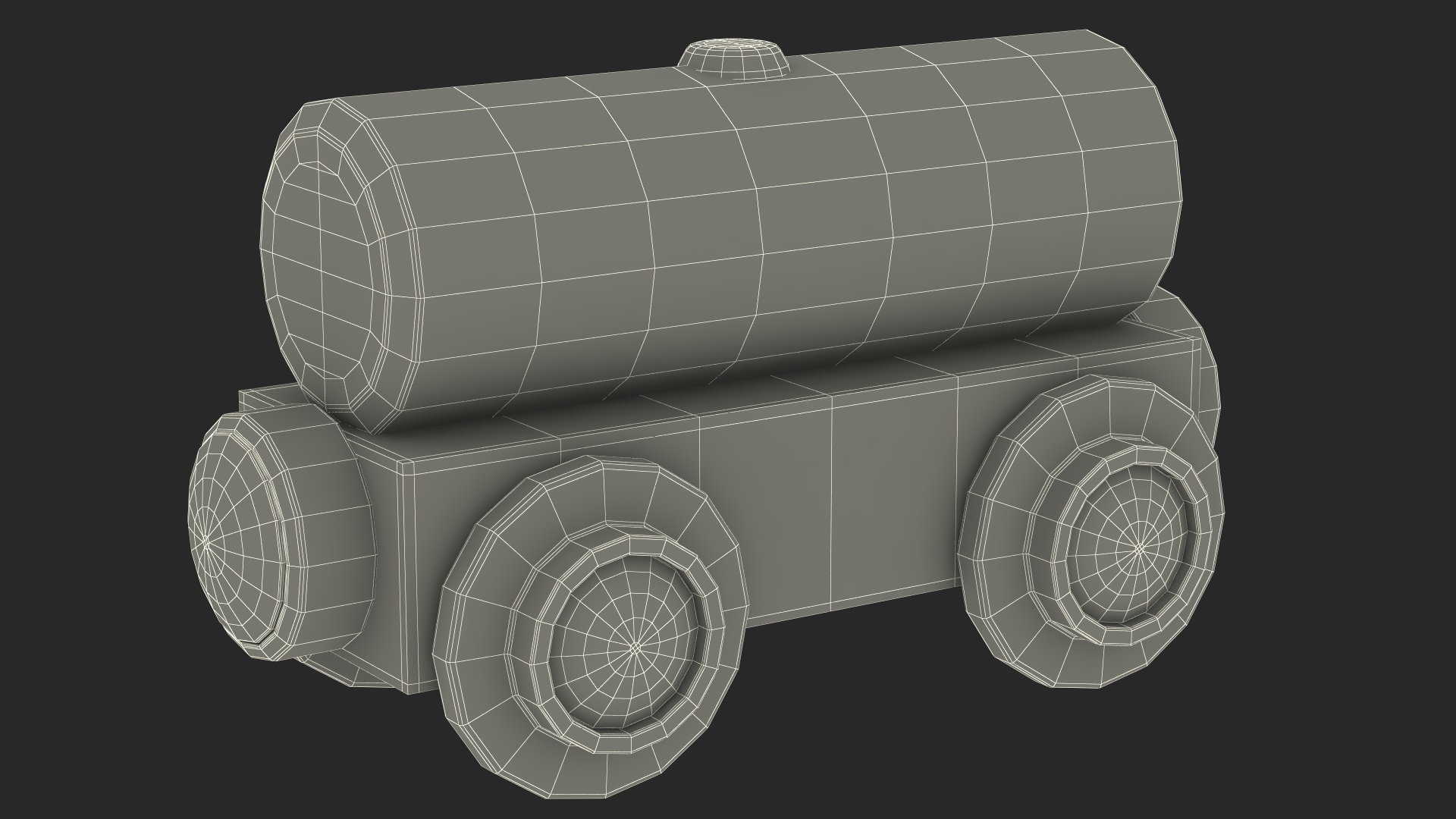Wooden Toy Train Set with Tracks 3D