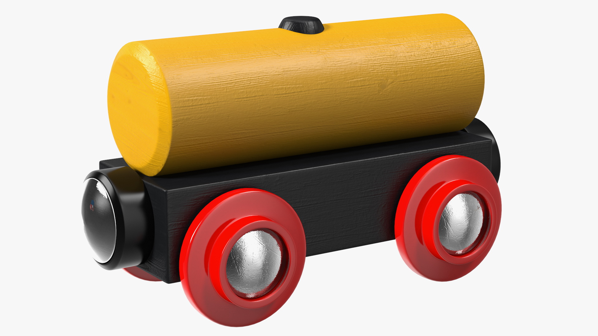 Wooden Toy Train Set with Tracks 3D