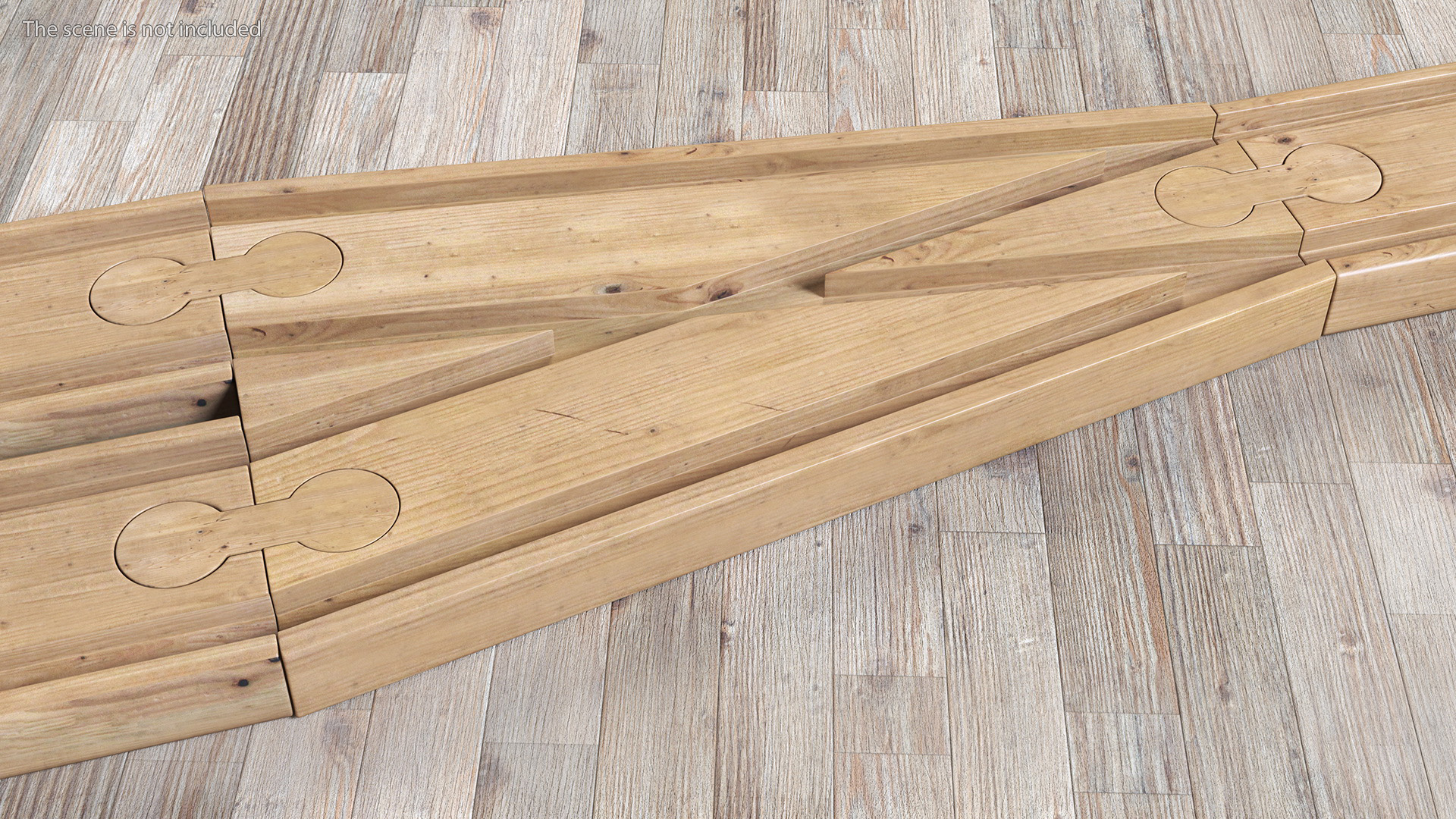 Wooden Toy Train Set with Tracks 3D