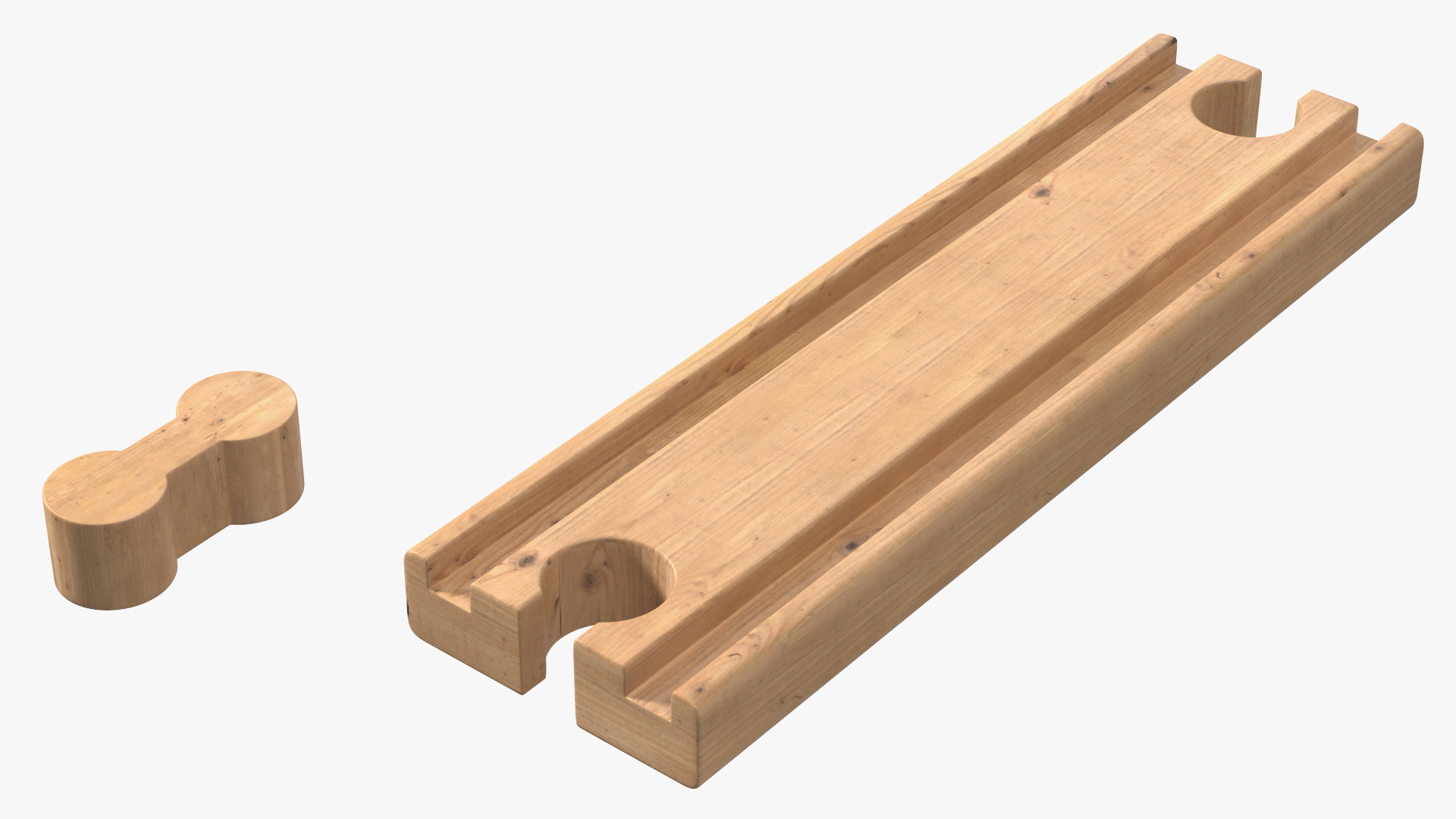Wooden Toy Train Set with Tracks 3D