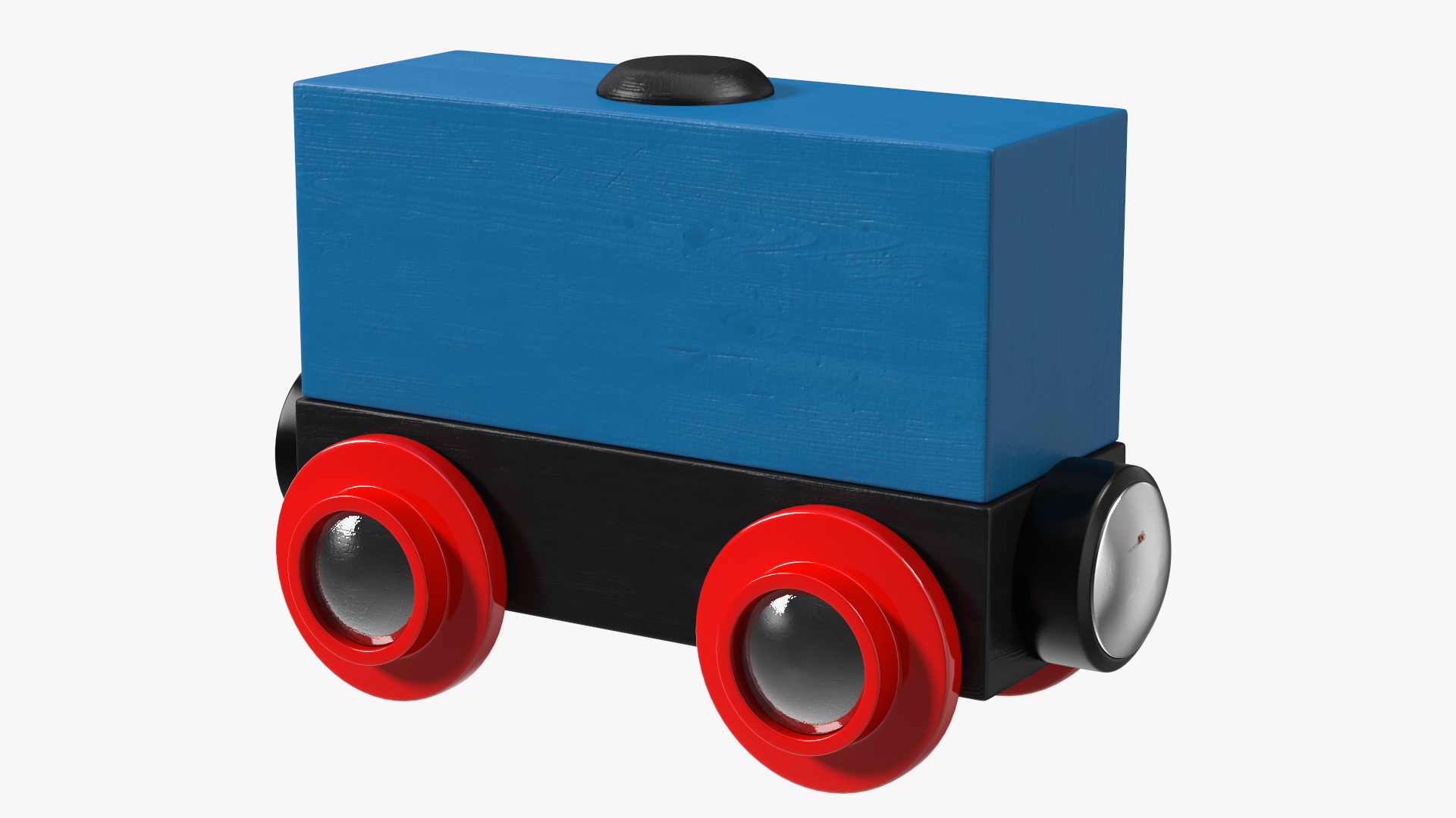 Wooden Toy Train Set with Tracks 3D