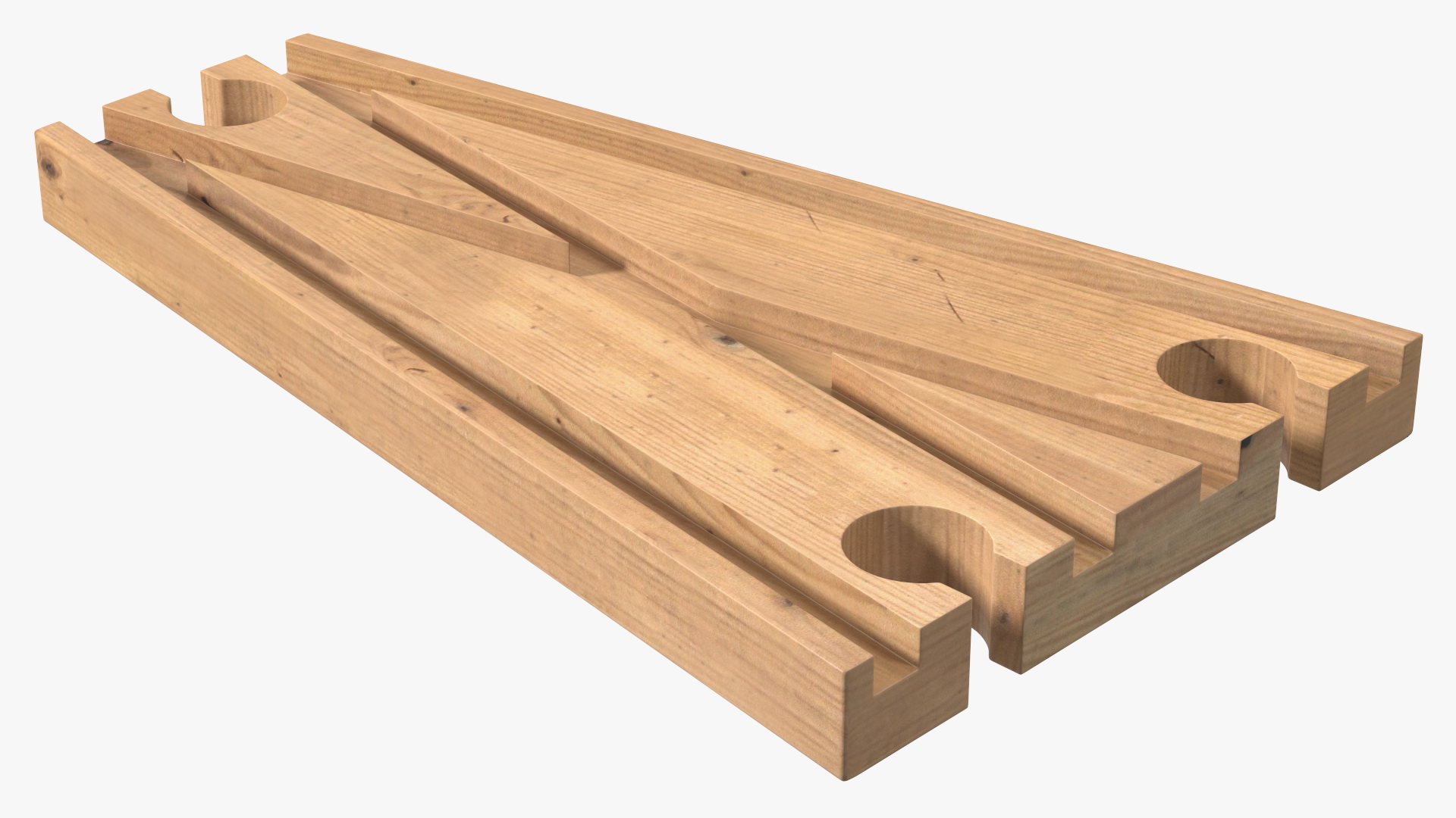 Wooden Toy Train Set with Tracks 3D
