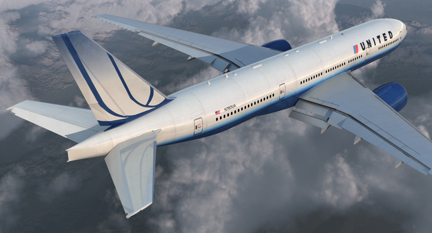 Boeing 777 200ER United Airlines 3D