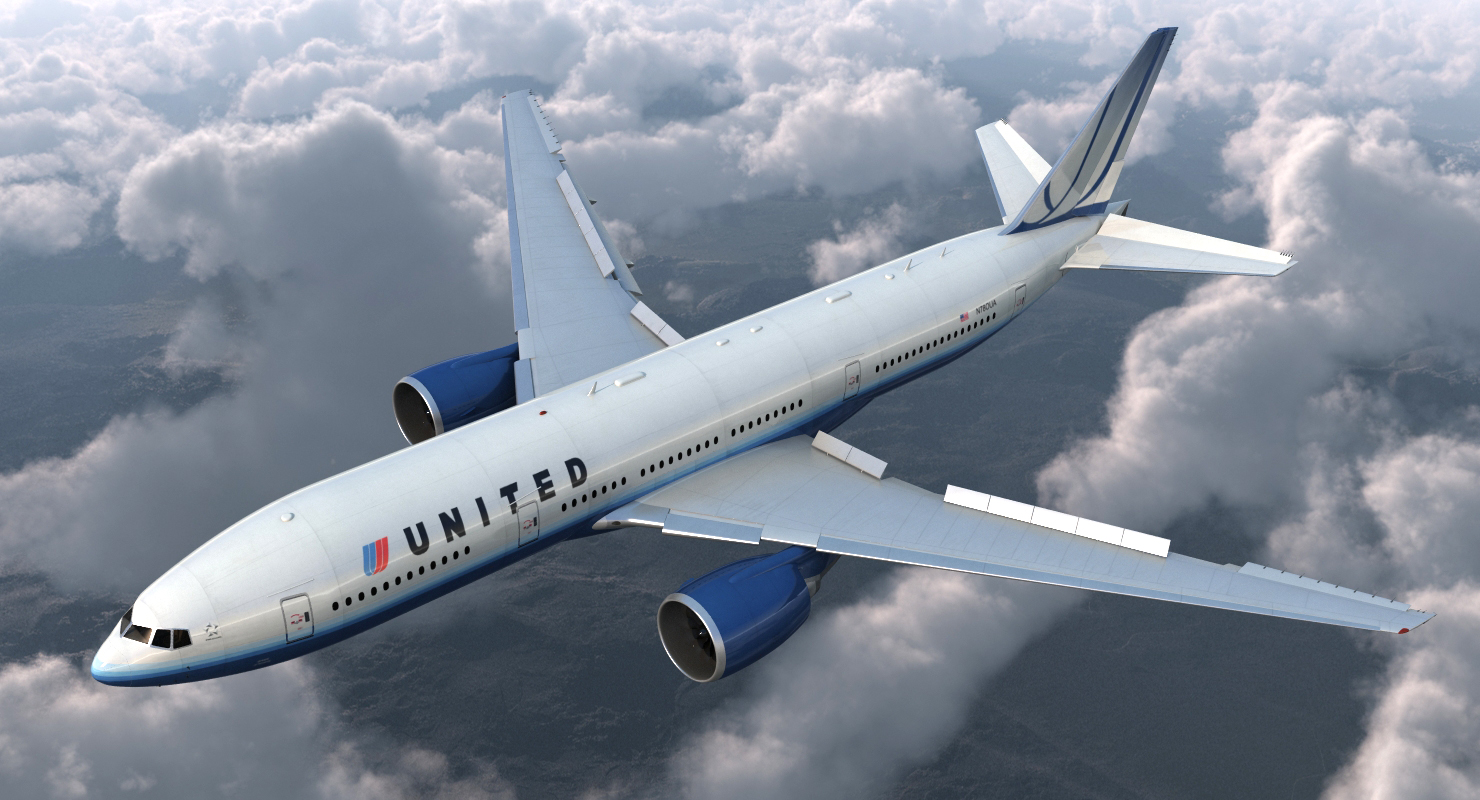 Boeing 777 200ER United Airlines 3D