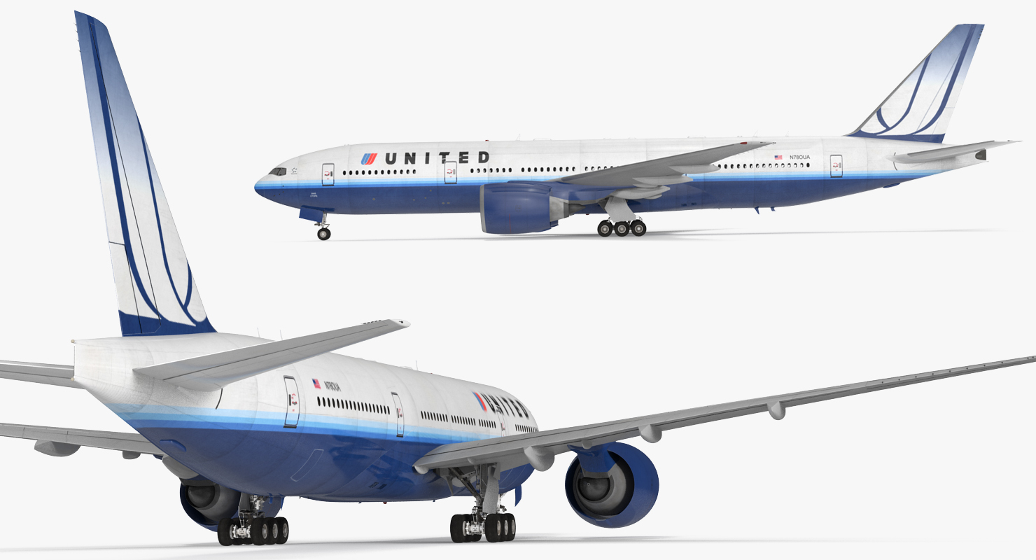 Boeing 777 200ER United Airlines 3D