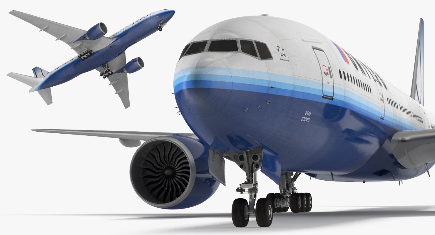 Boeing 777 200ER United Airlines 3D
