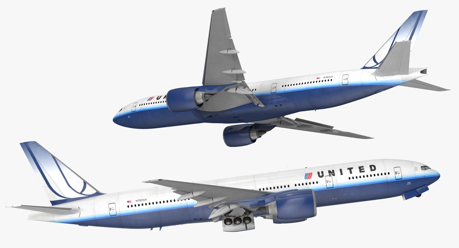 Boeing 777 200ER United Airlines 3D