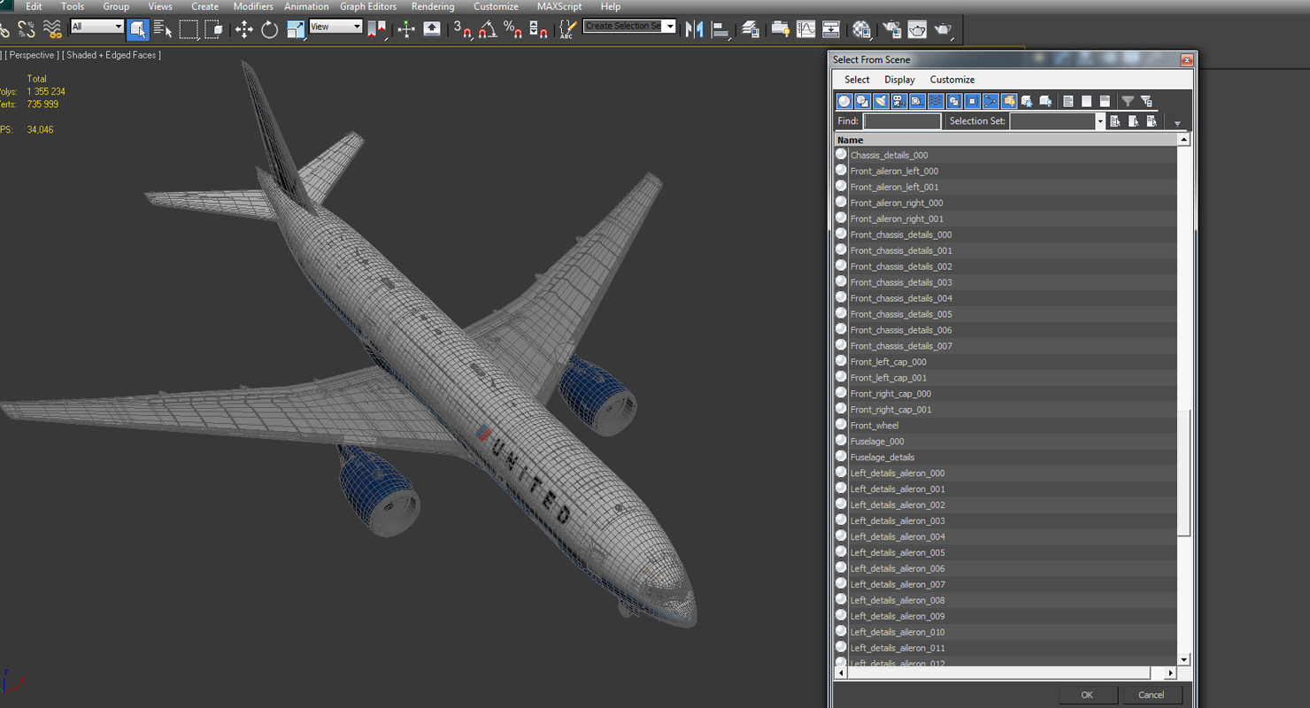 Boeing 777 200ER United Airlines 3D
