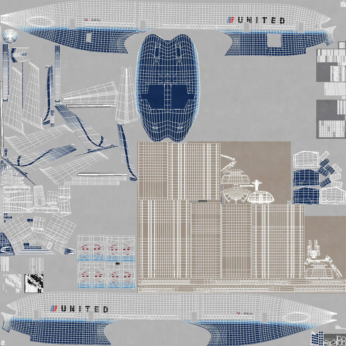 Boeing 777 200ER United Airlines 3D