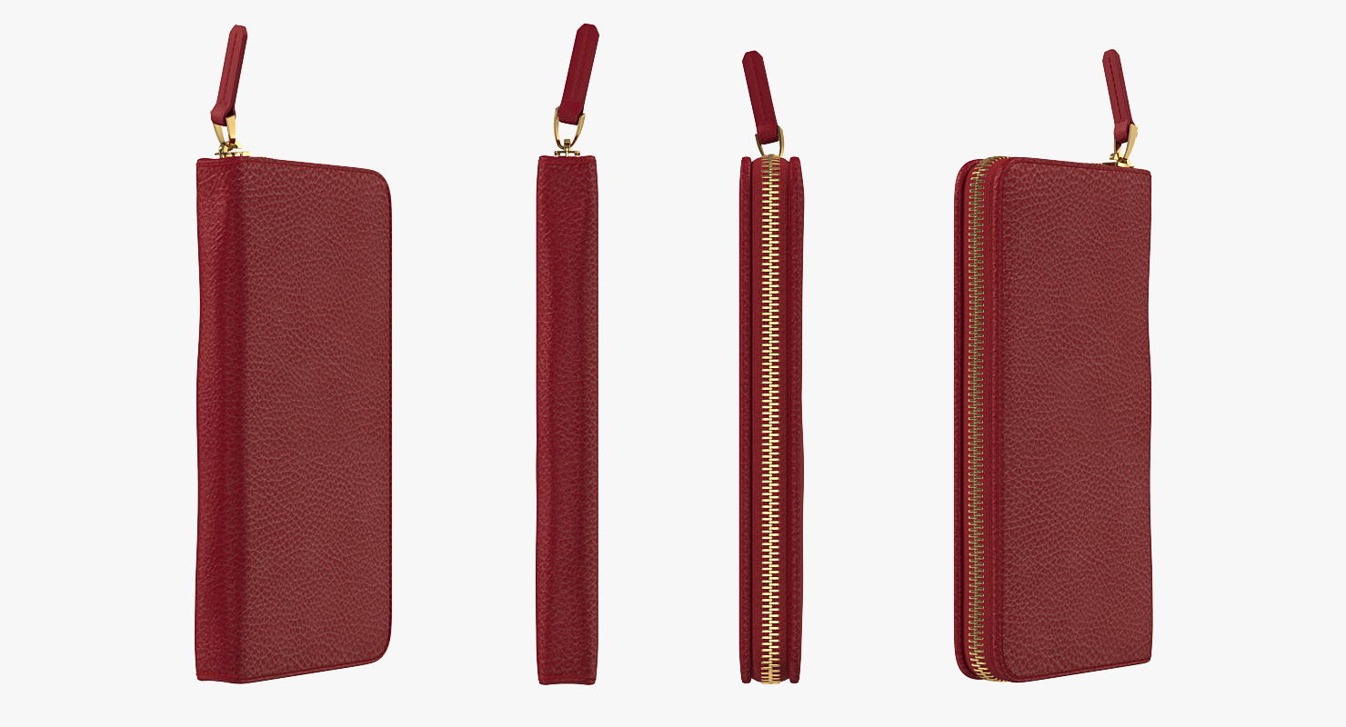 Women Purse Wallet Red 3D