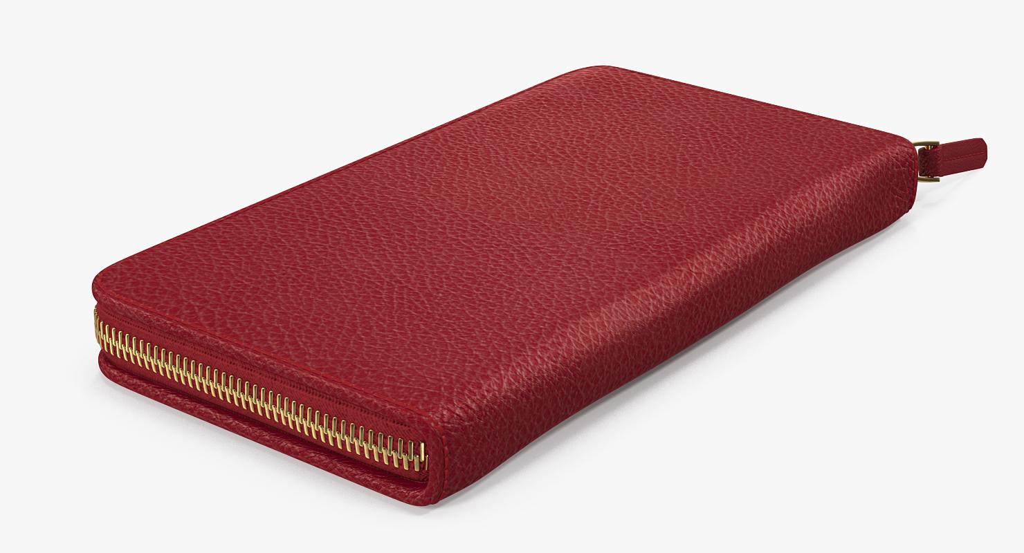 Women Purse Wallet Red 3D