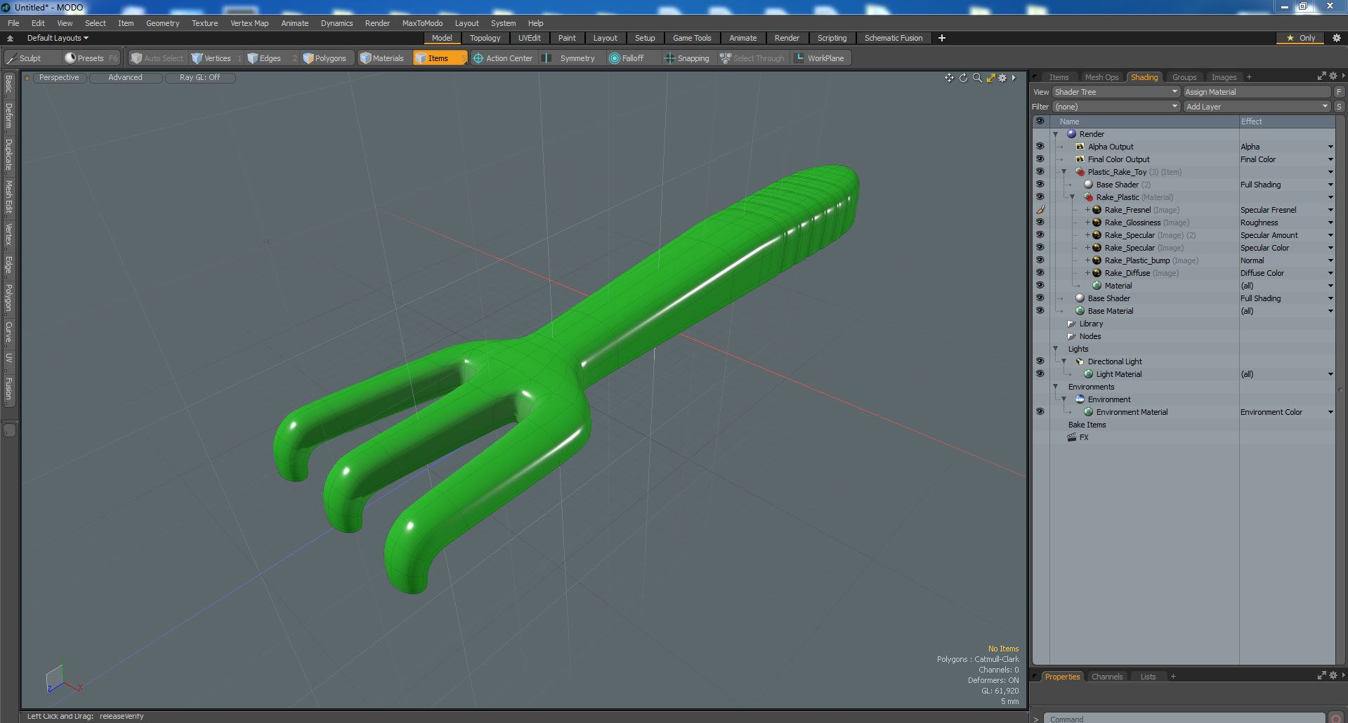 3D Plastic Rake Toy