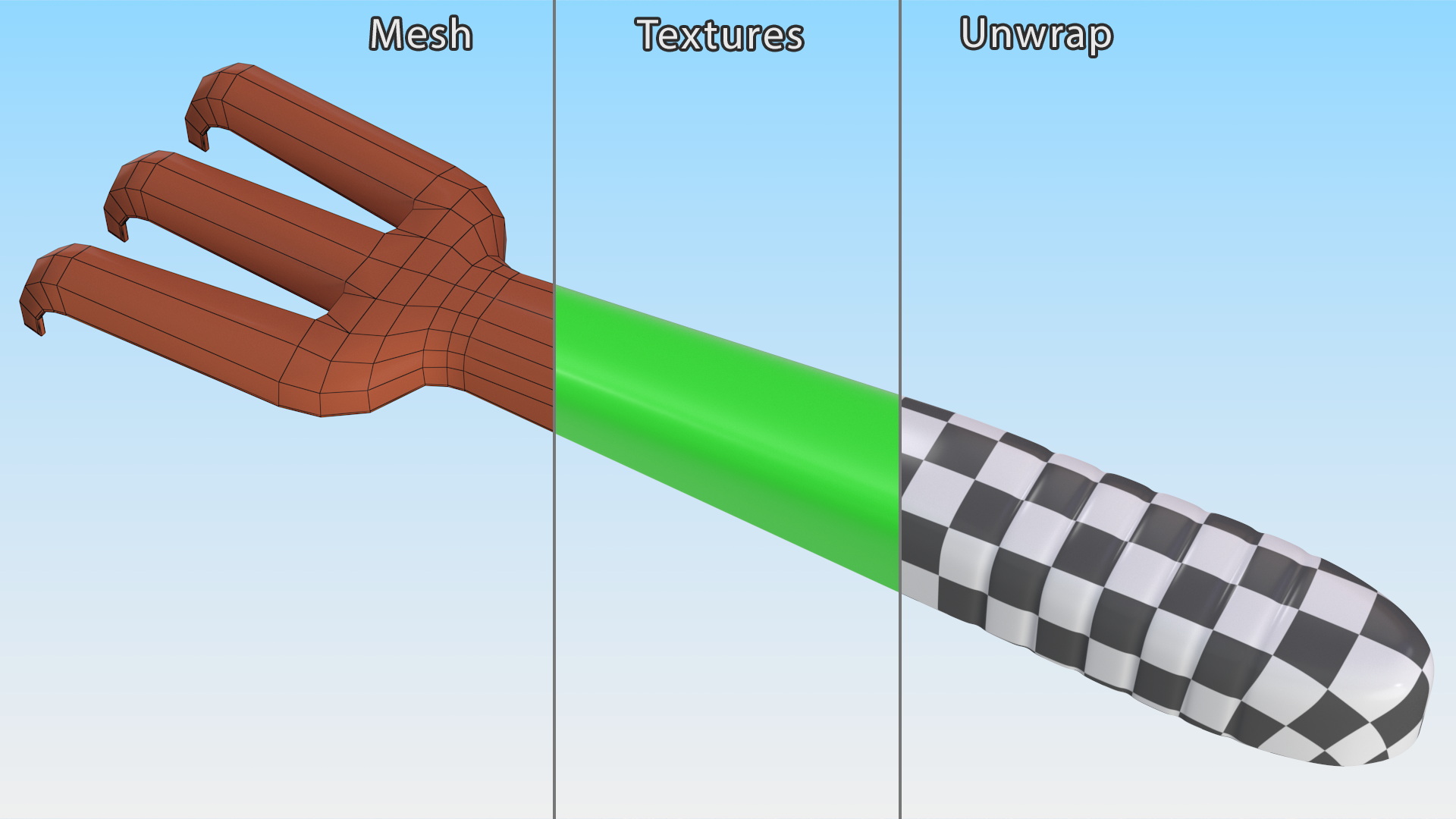 3D Plastic Rake Toy