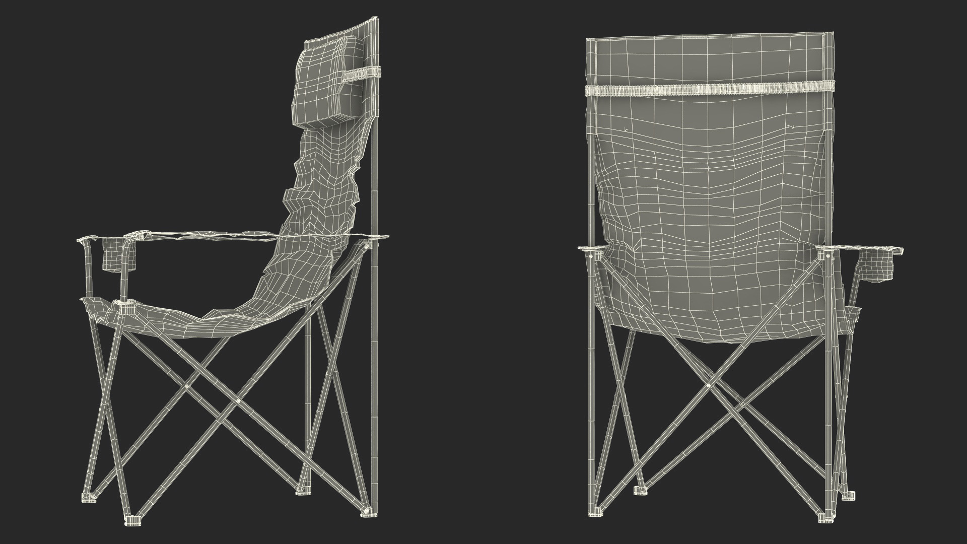Folding Camping Chair with Cup Holder 3D