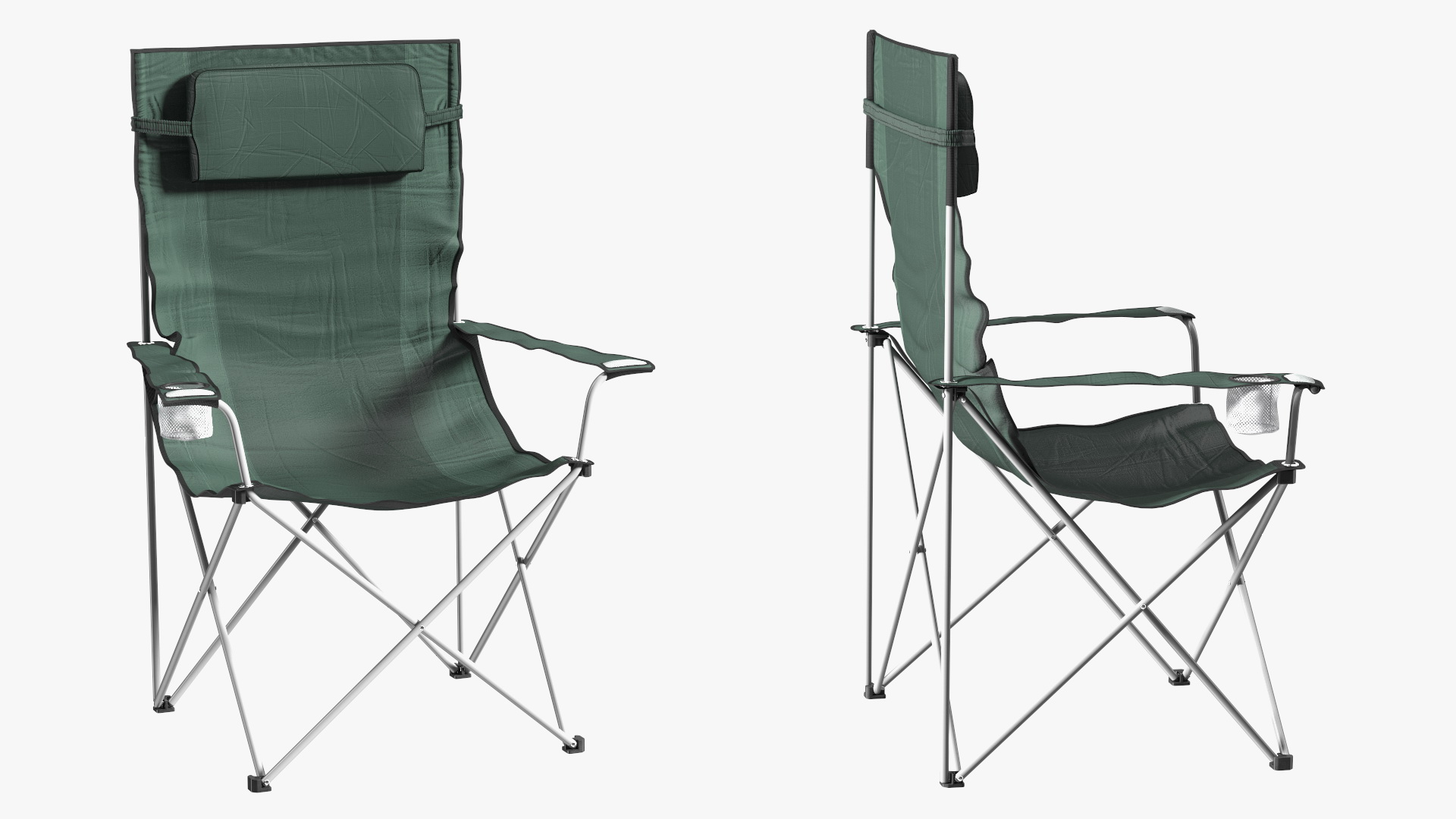 Folding Camping Chair with Cup Holder 3D