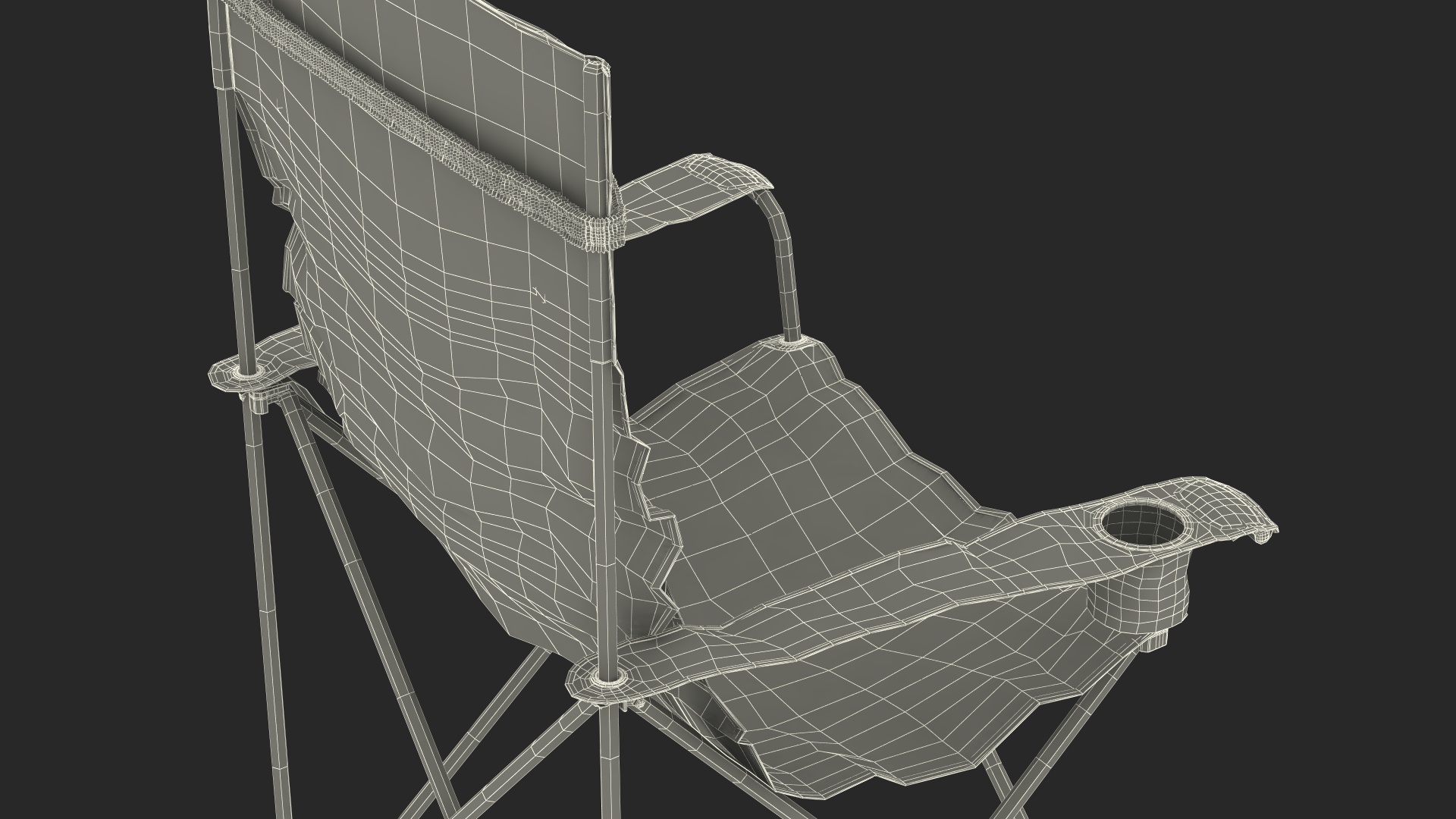 Folding Camping Chair with Cup Holder 3D