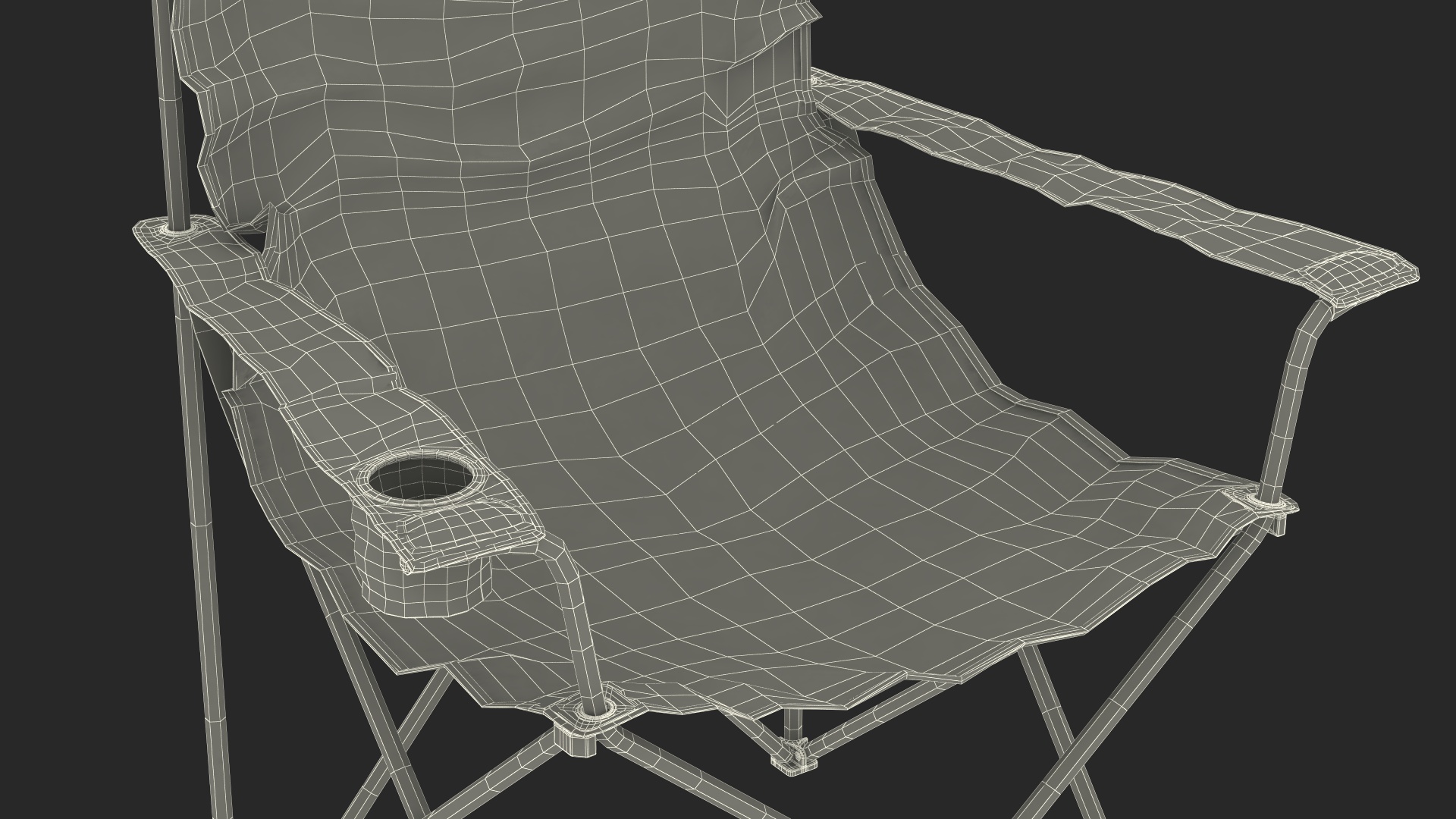 Folding Camping Chair with Cup Holder 3D