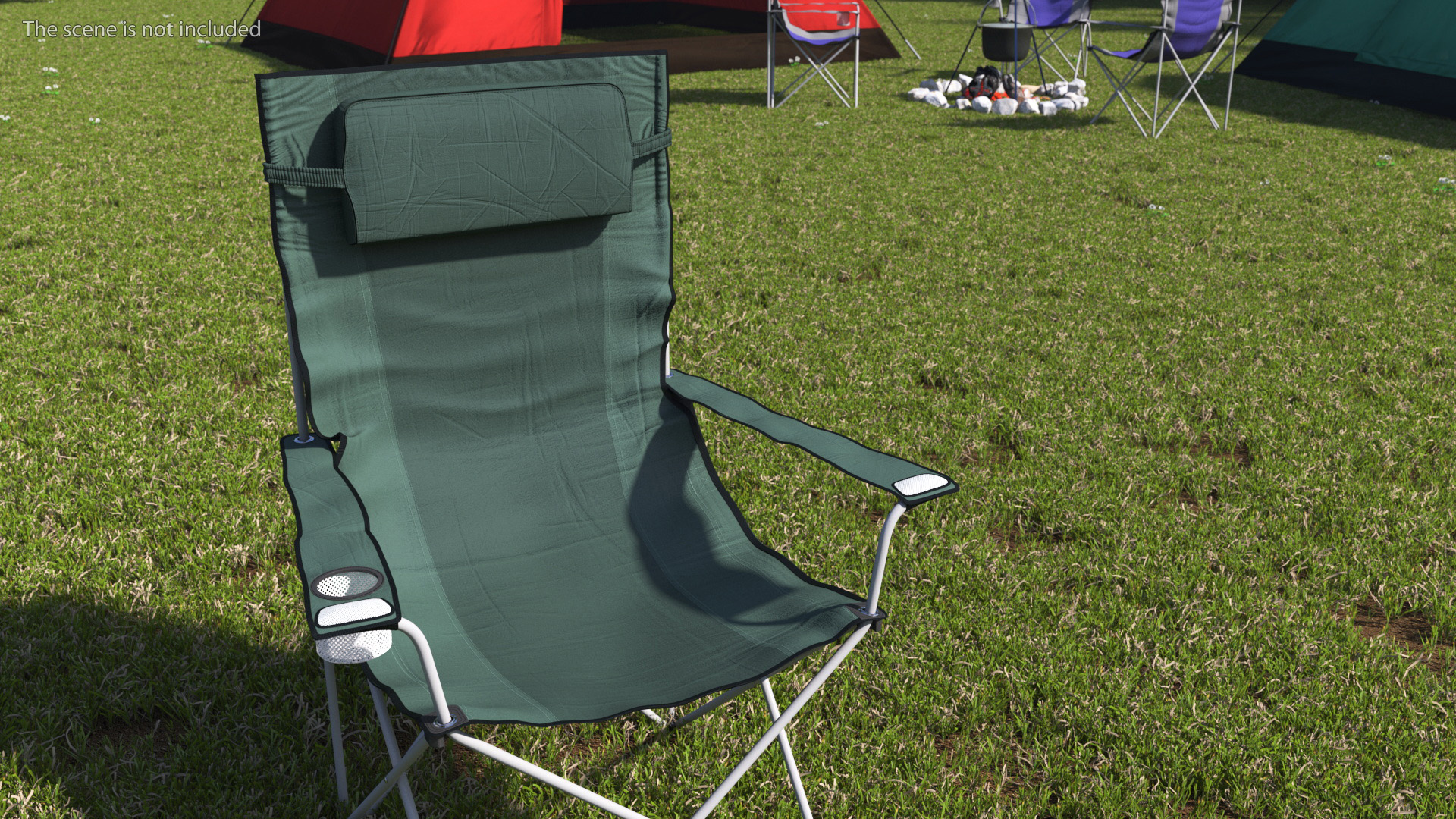 Folding Camping Chair with Cup Holder 3D