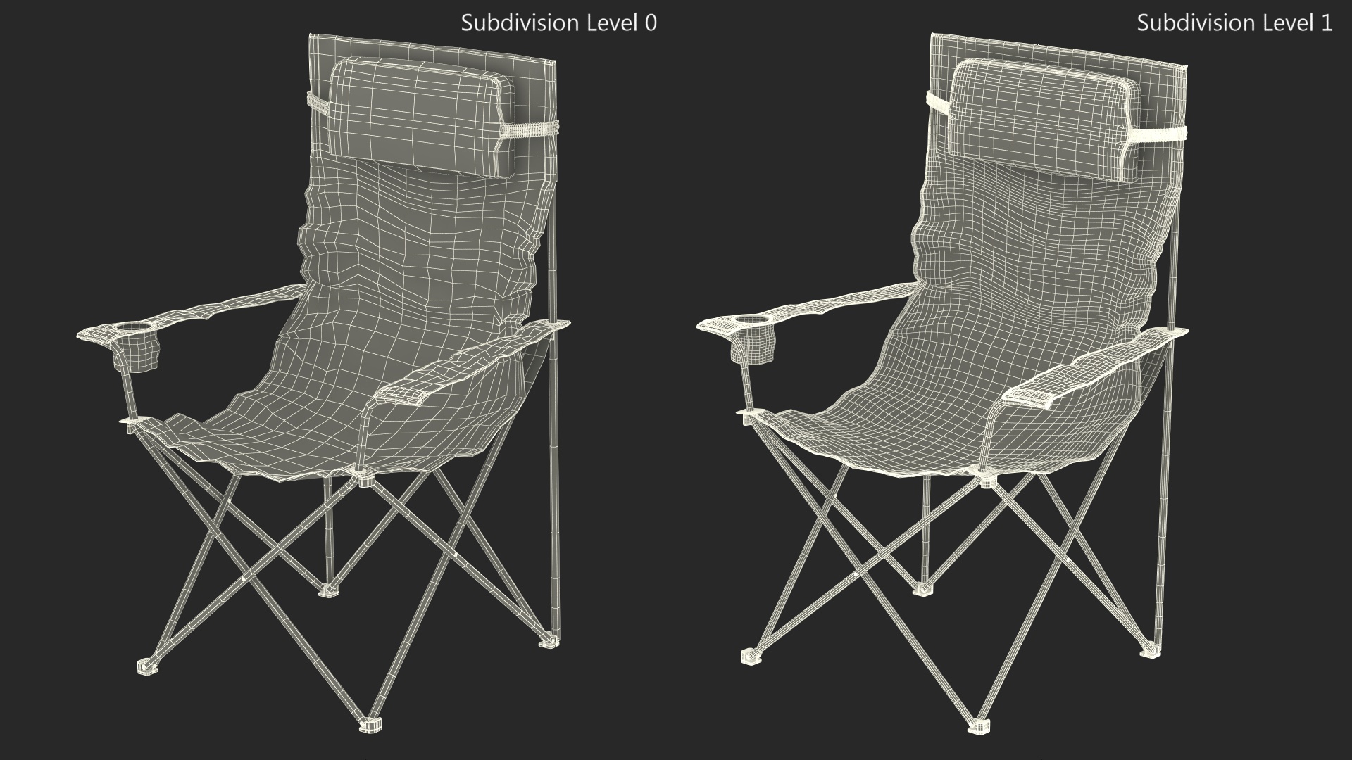 Folding Camping Chair with Cup Holder 3D