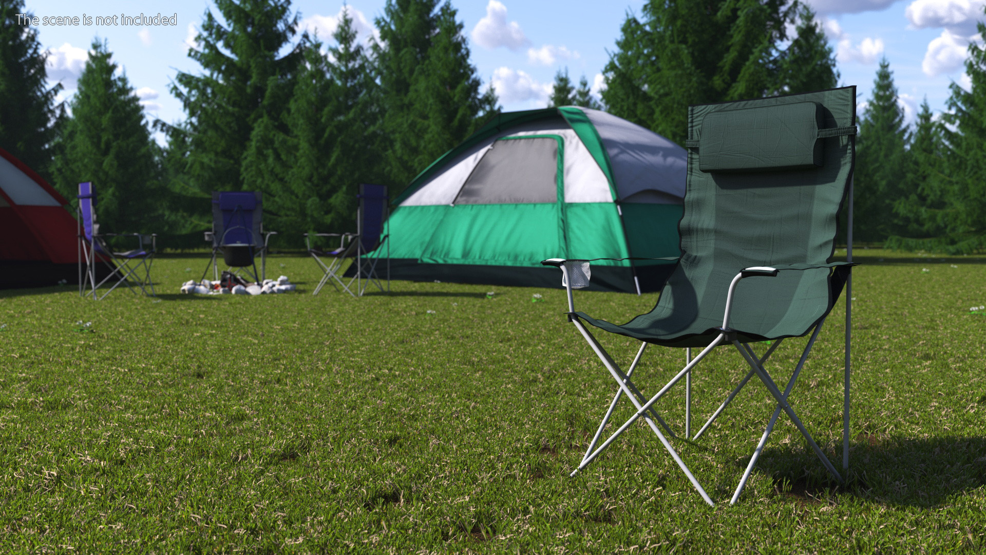 Folding Camping Chair with Cup Holder 3D