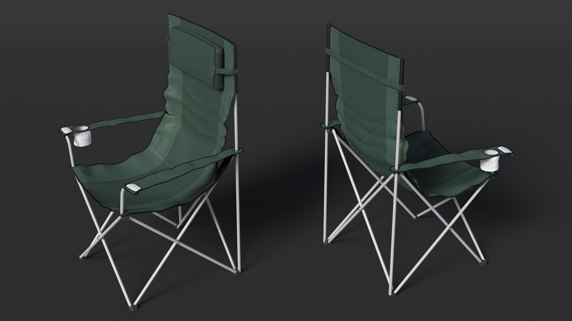 Folding Camping Chair with Cup Holder 3D