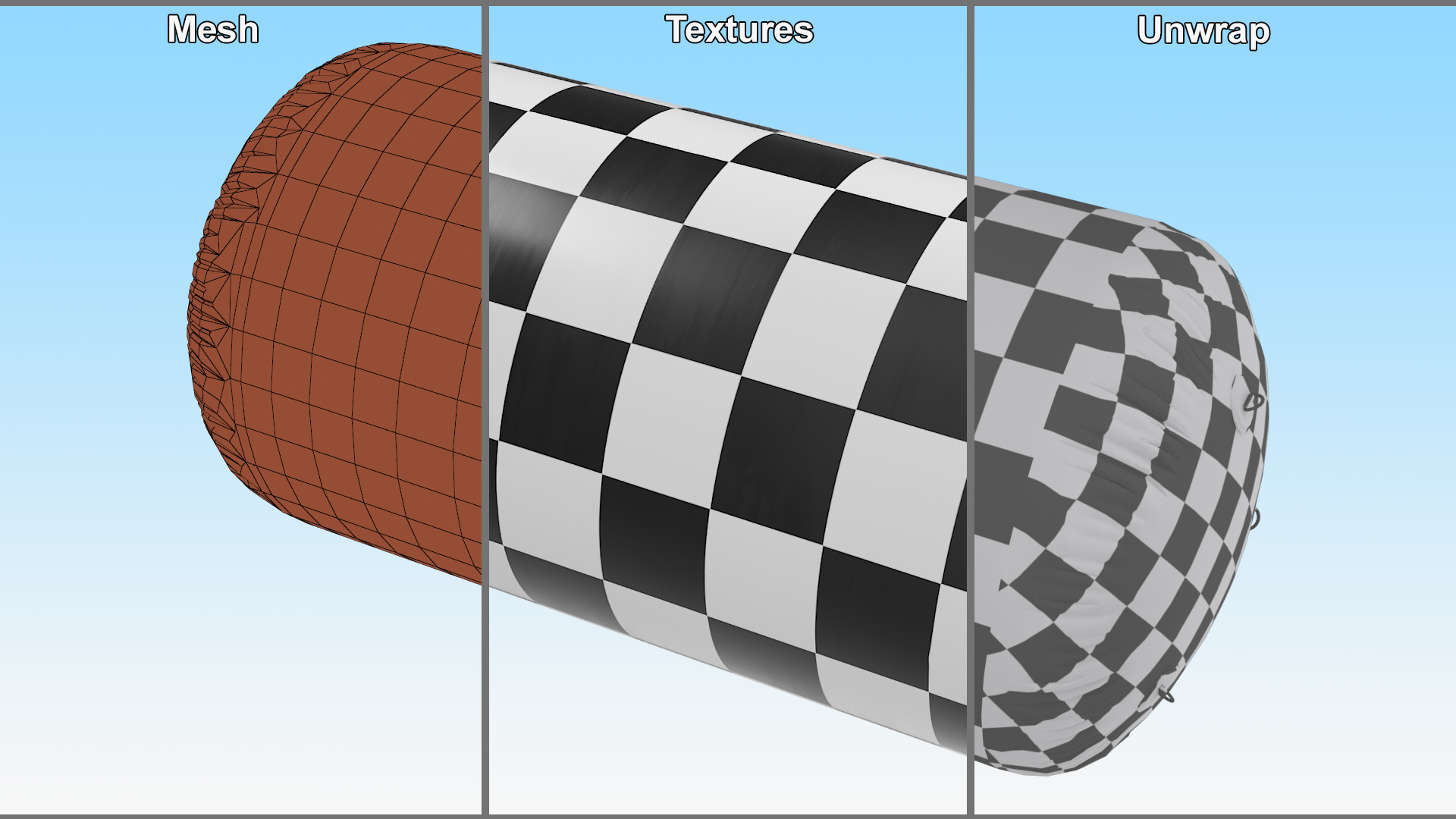 3D Floating Inflatable Marker Buoy for Water Sport Chess Pattern