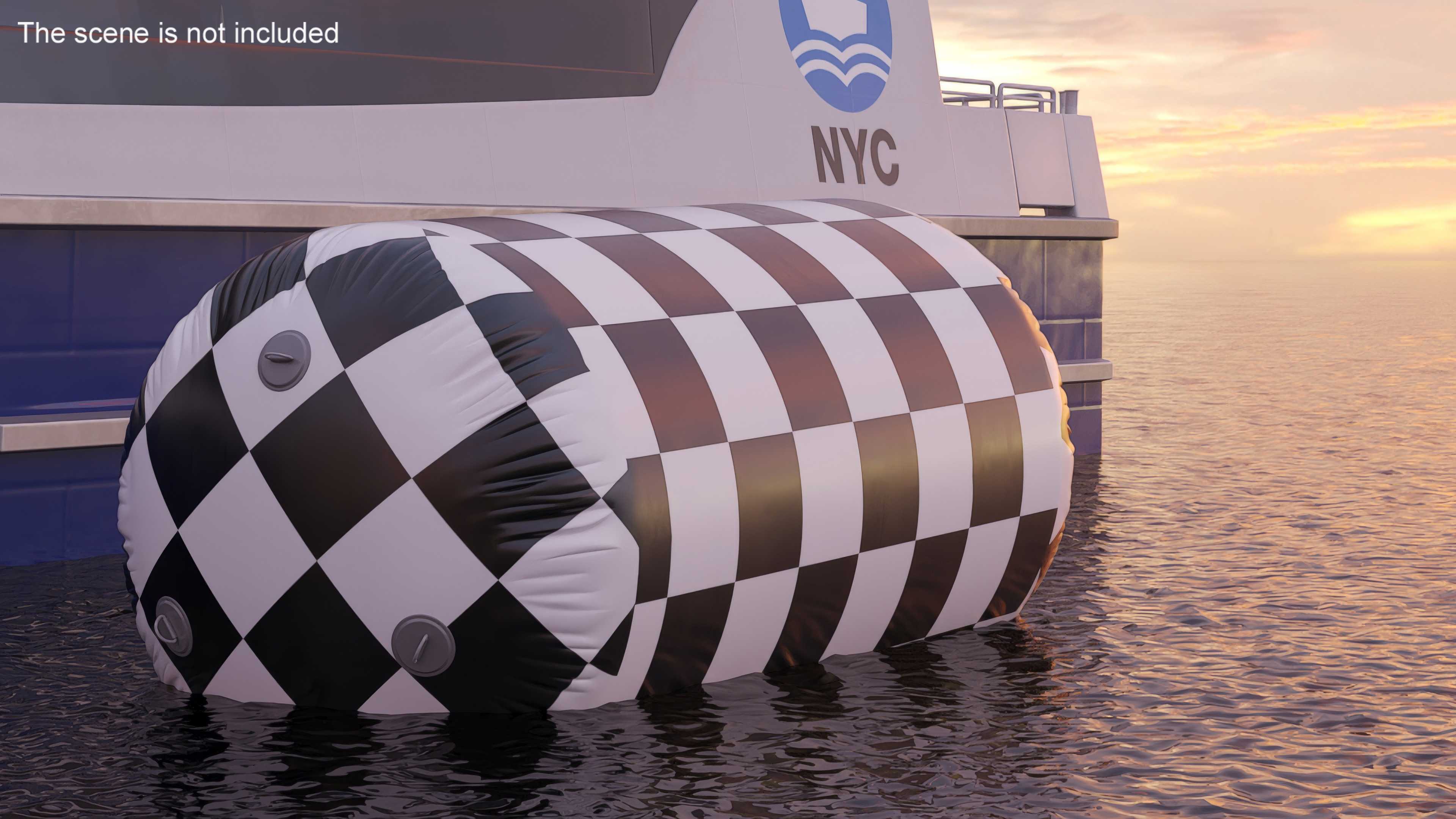 3D Floating Inflatable Marker Buoy for Water Sport Chess Pattern