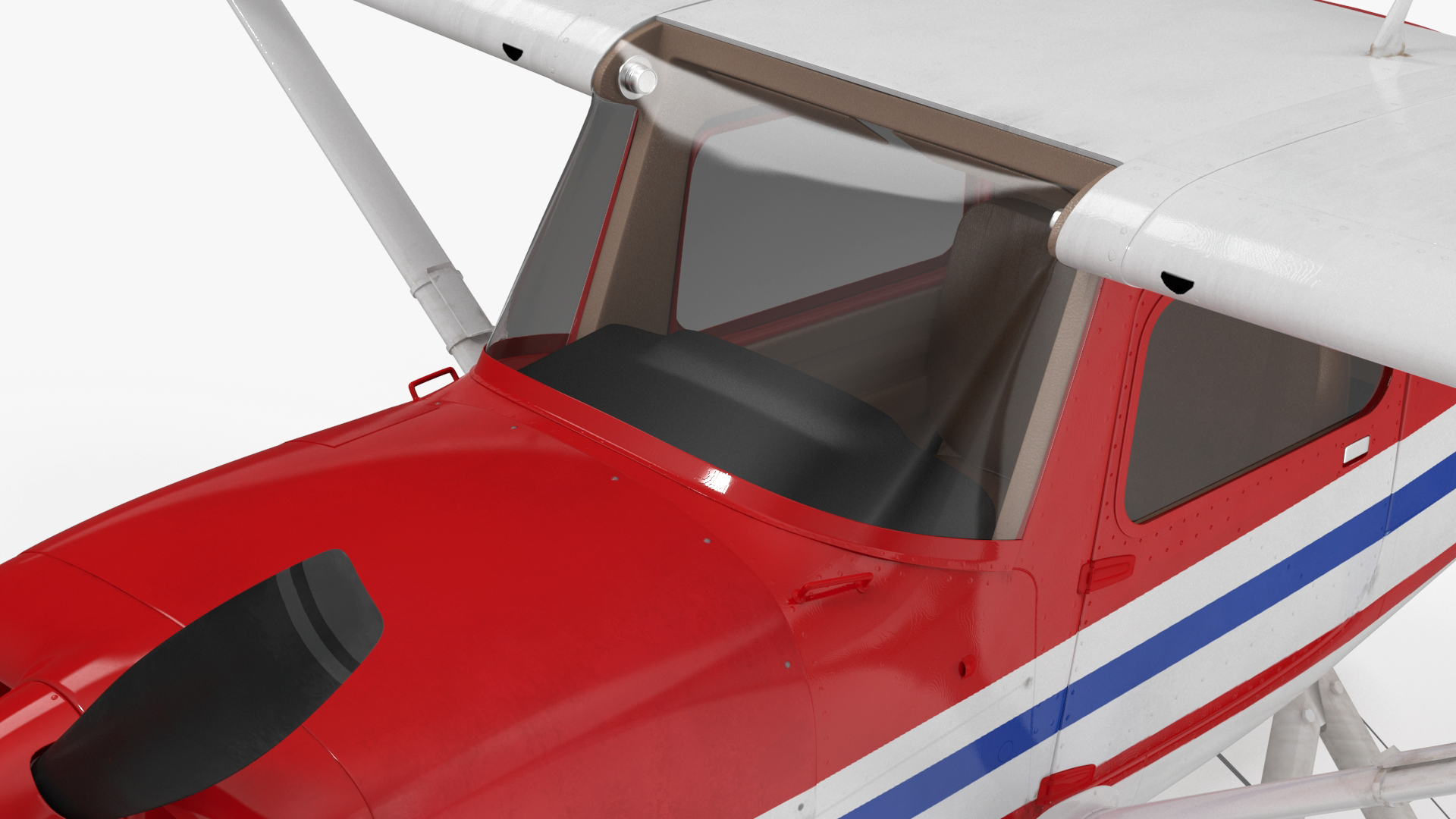 3D Light Propeller Seaplane Cessna 150 Rigged for Maya