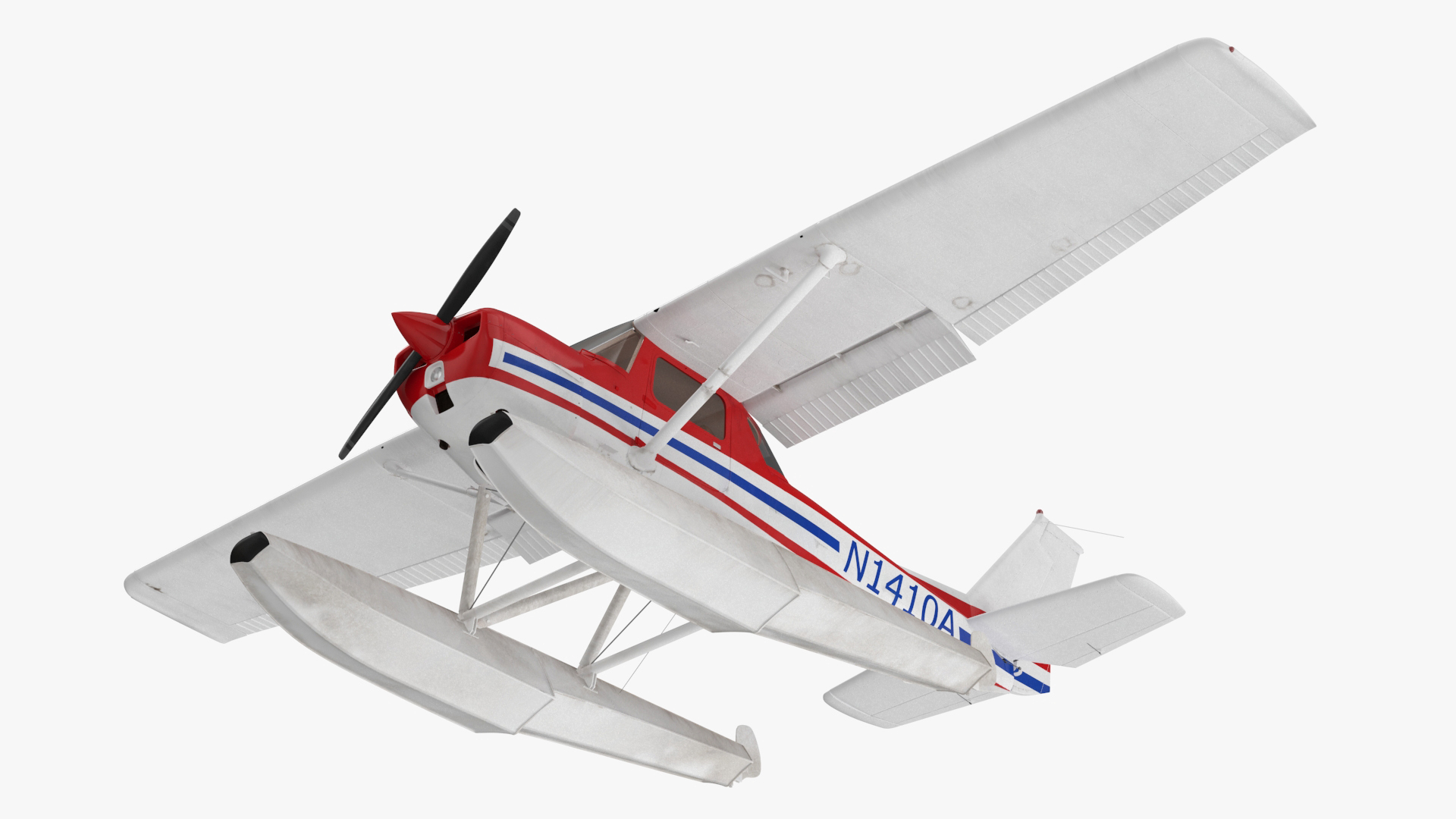 3D Light Propeller Seaplane Cessna 150 Rigged for Maya