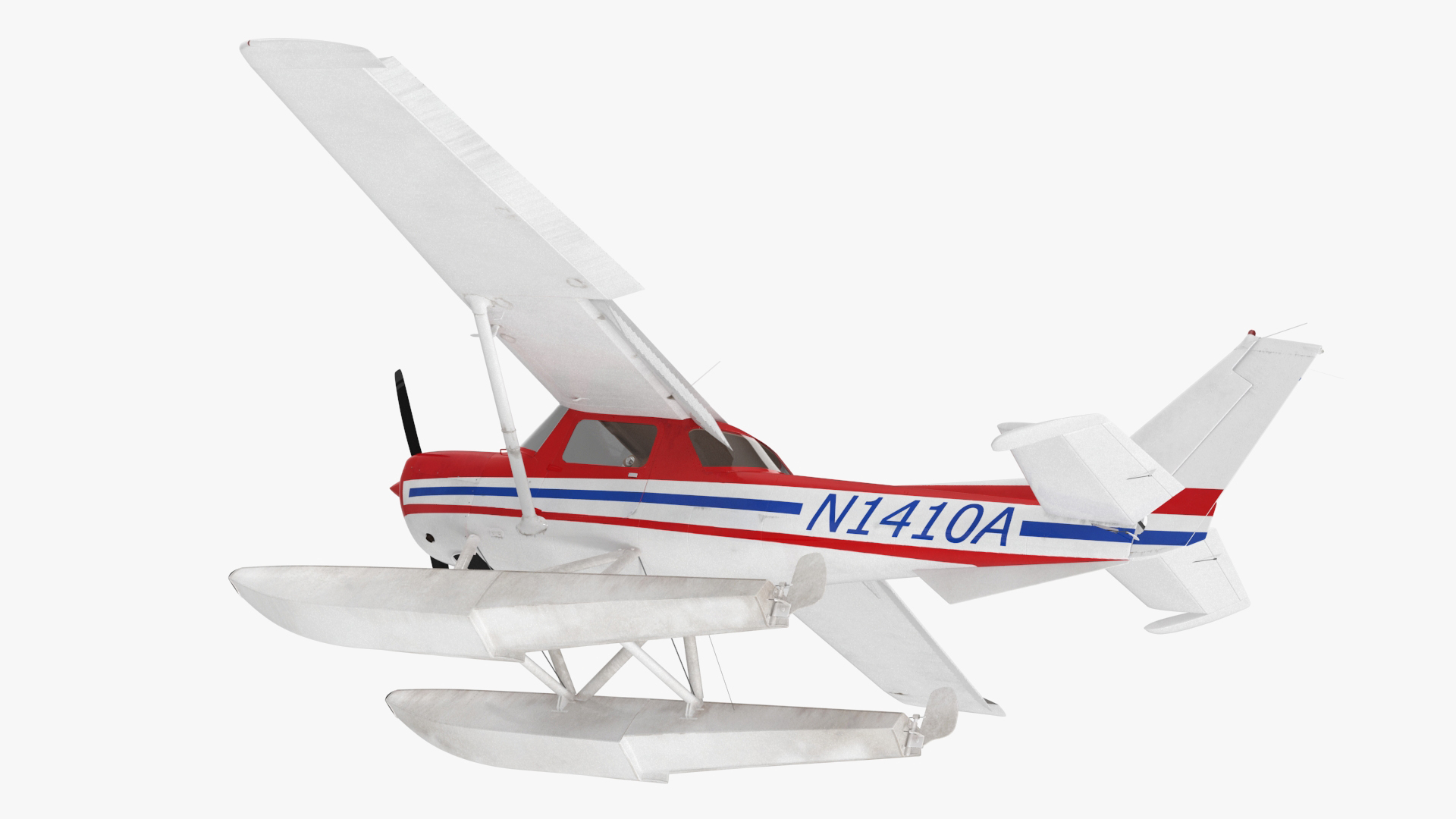 3D Light Propeller Seaplane Cessna 150 Rigged for Maya