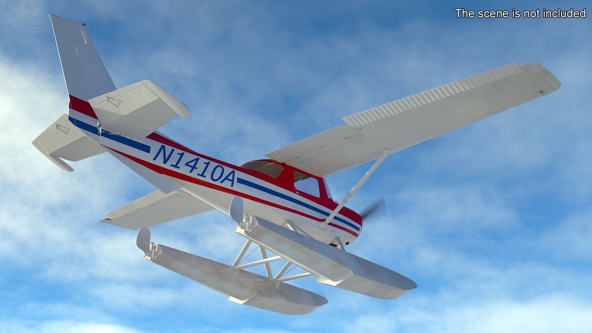 3D Light Propeller Seaplane Cessna 150 Rigged for Maya