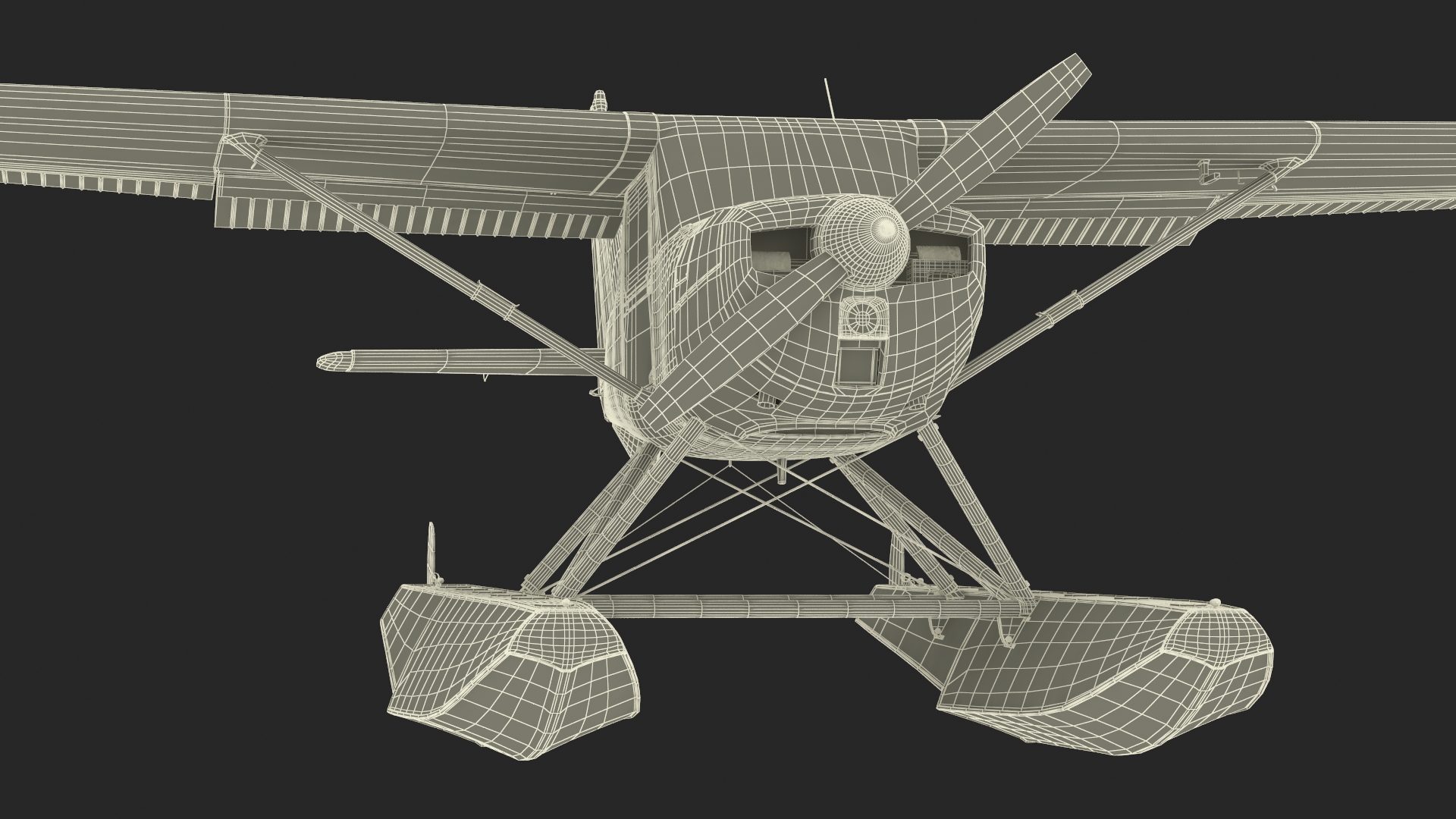 3D Light Propeller Seaplane Cessna 150 Rigged for Maya