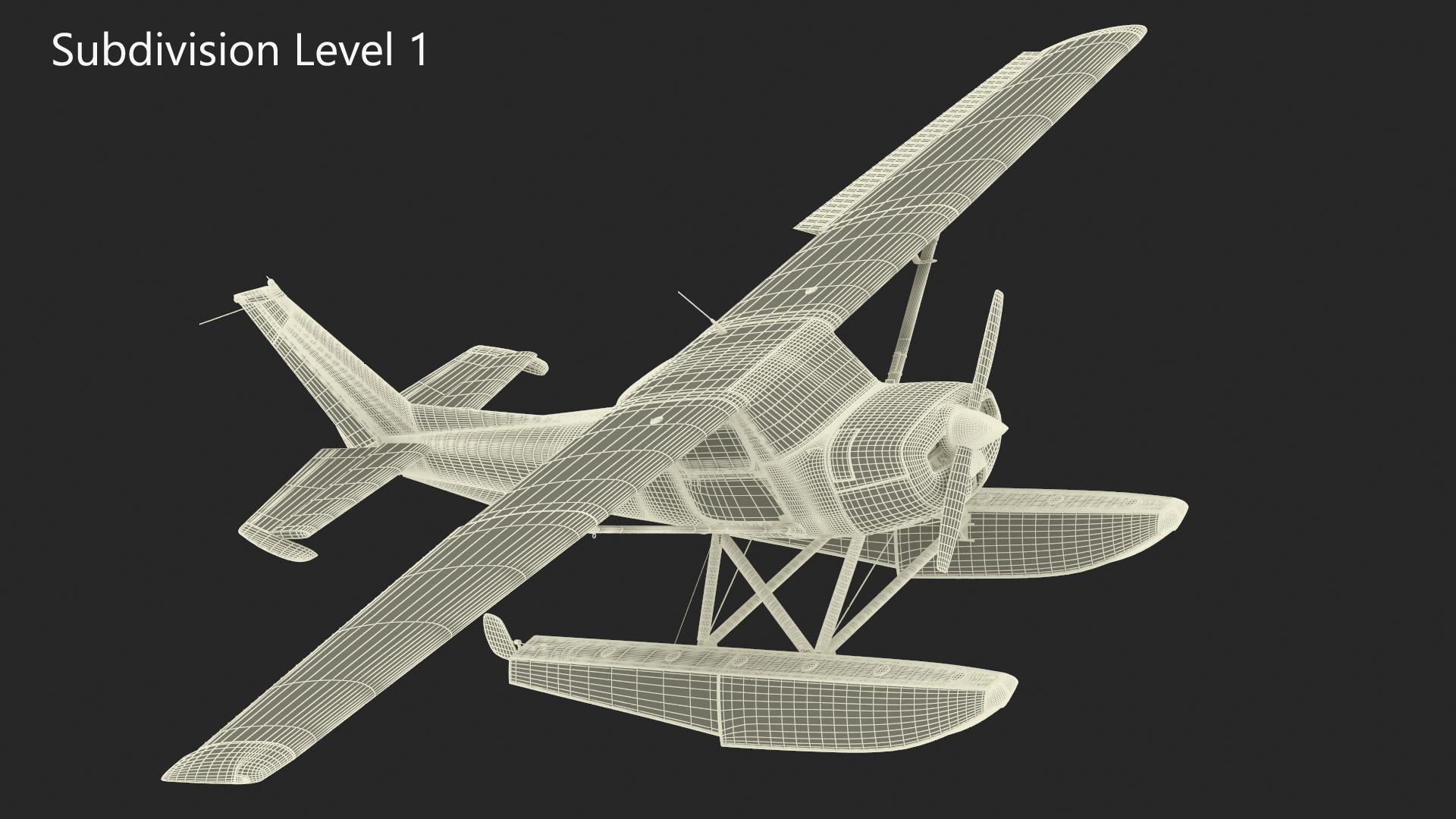 3D Light Propeller Seaplane Cessna 150 Rigged for Maya