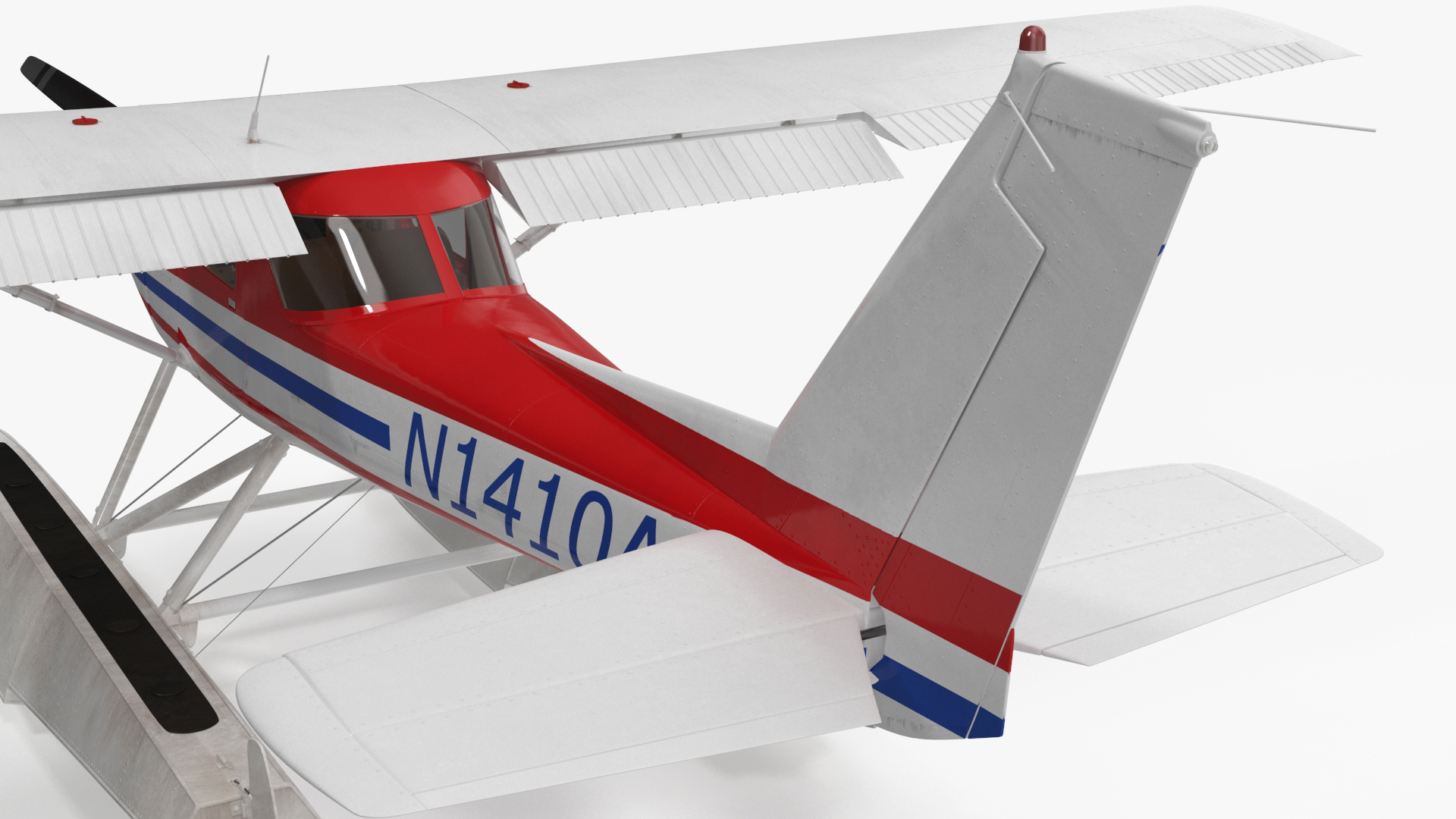 3D Light Propeller Seaplane Cessna 150 Rigged for Maya