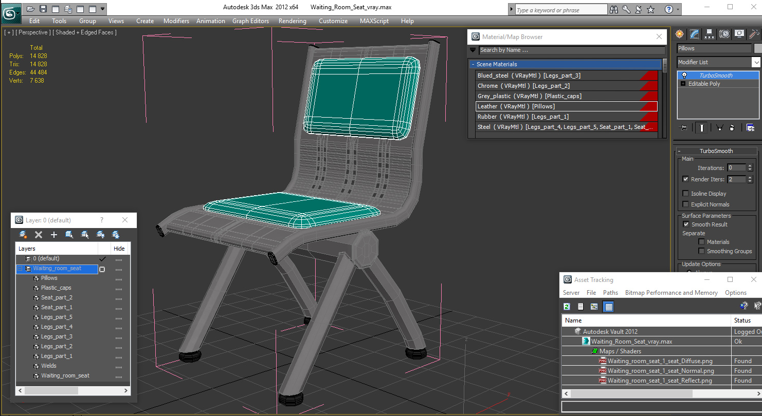 Waiting Room Seat 3D