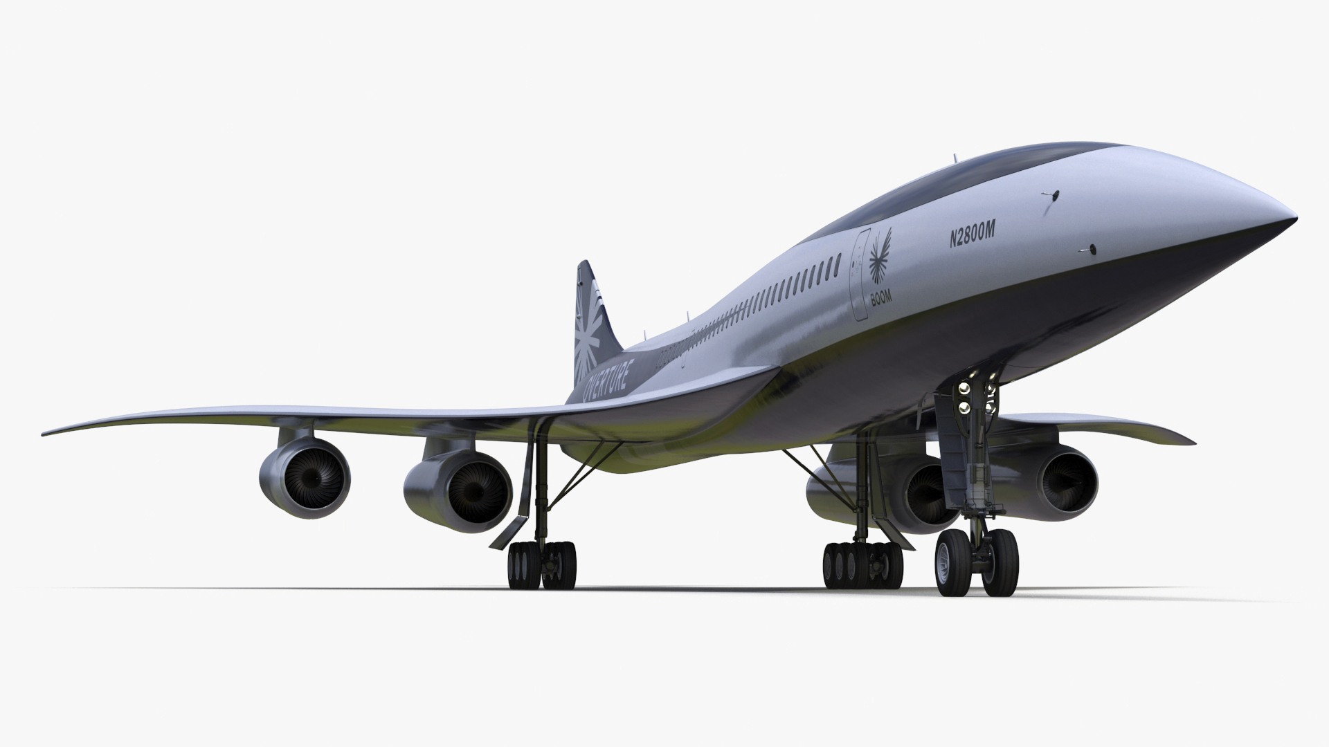 3D Overture Supersonic Jet Aircraft Rigged for Maya model