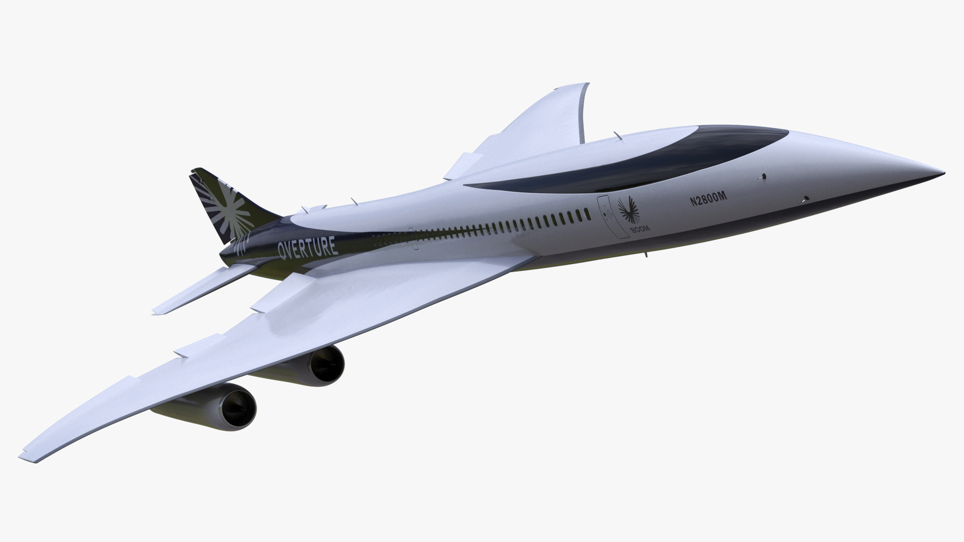 3D Overture Supersonic Jet Aircraft Rigged for Maya model