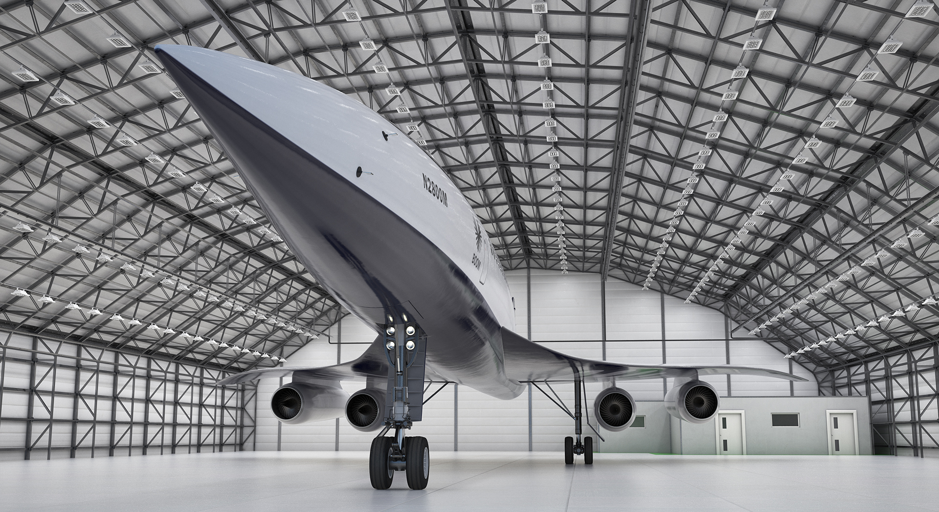 3D Overture Supersonic Jet Aircraft Rigged for Maya model