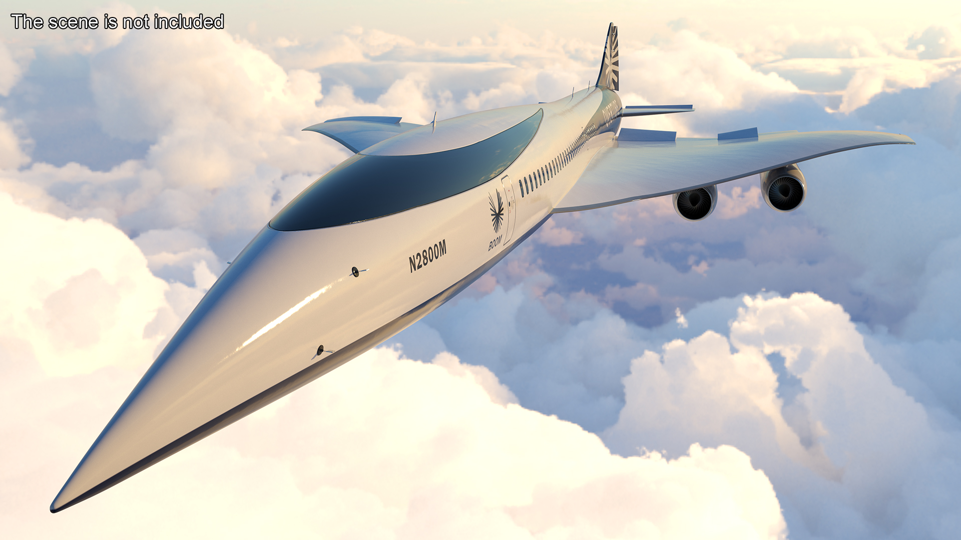3D Overture Supersonic Jet Aircraft Rigged for Maya model