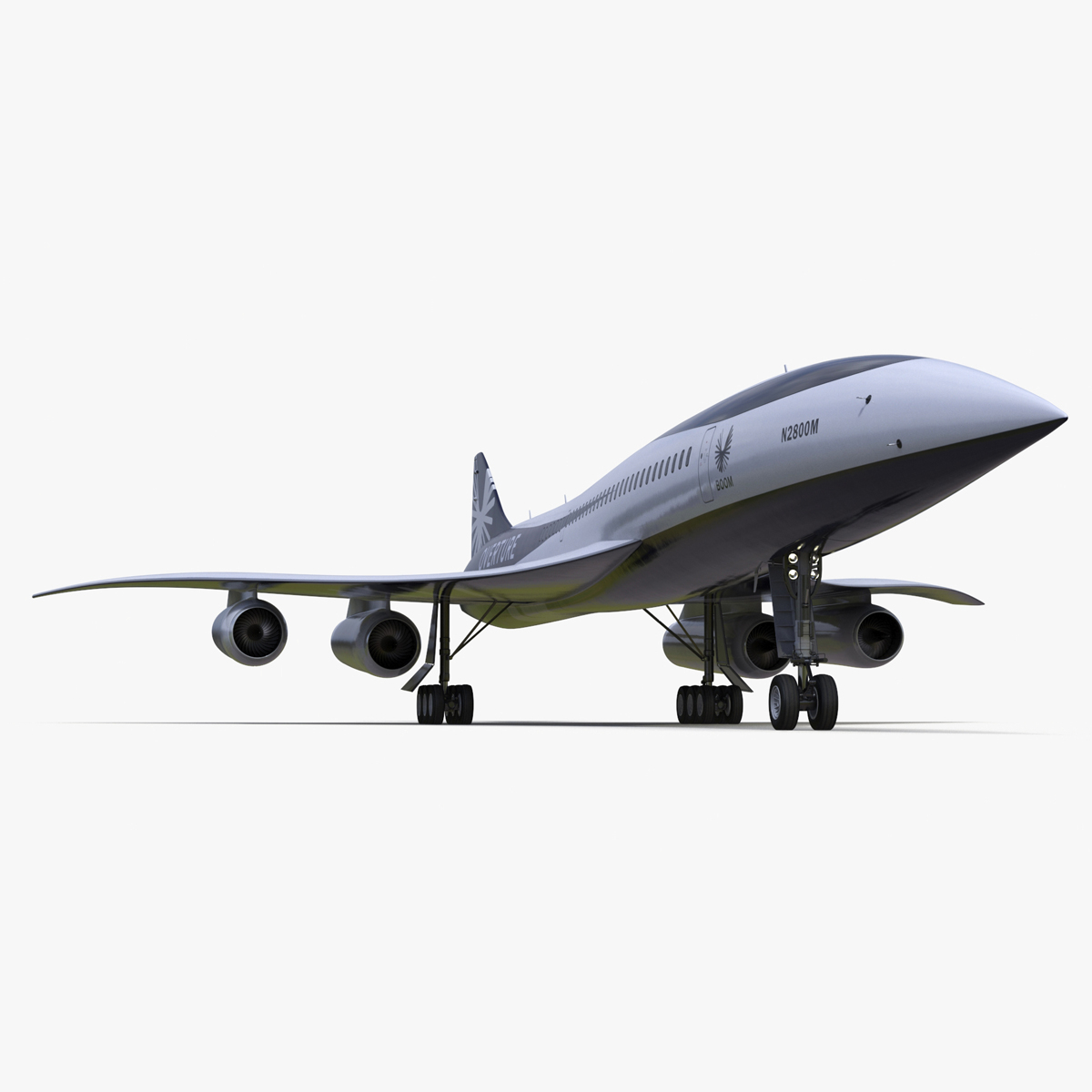 3D Overture Supersonic Jet Aircraft Rigged for Maya model