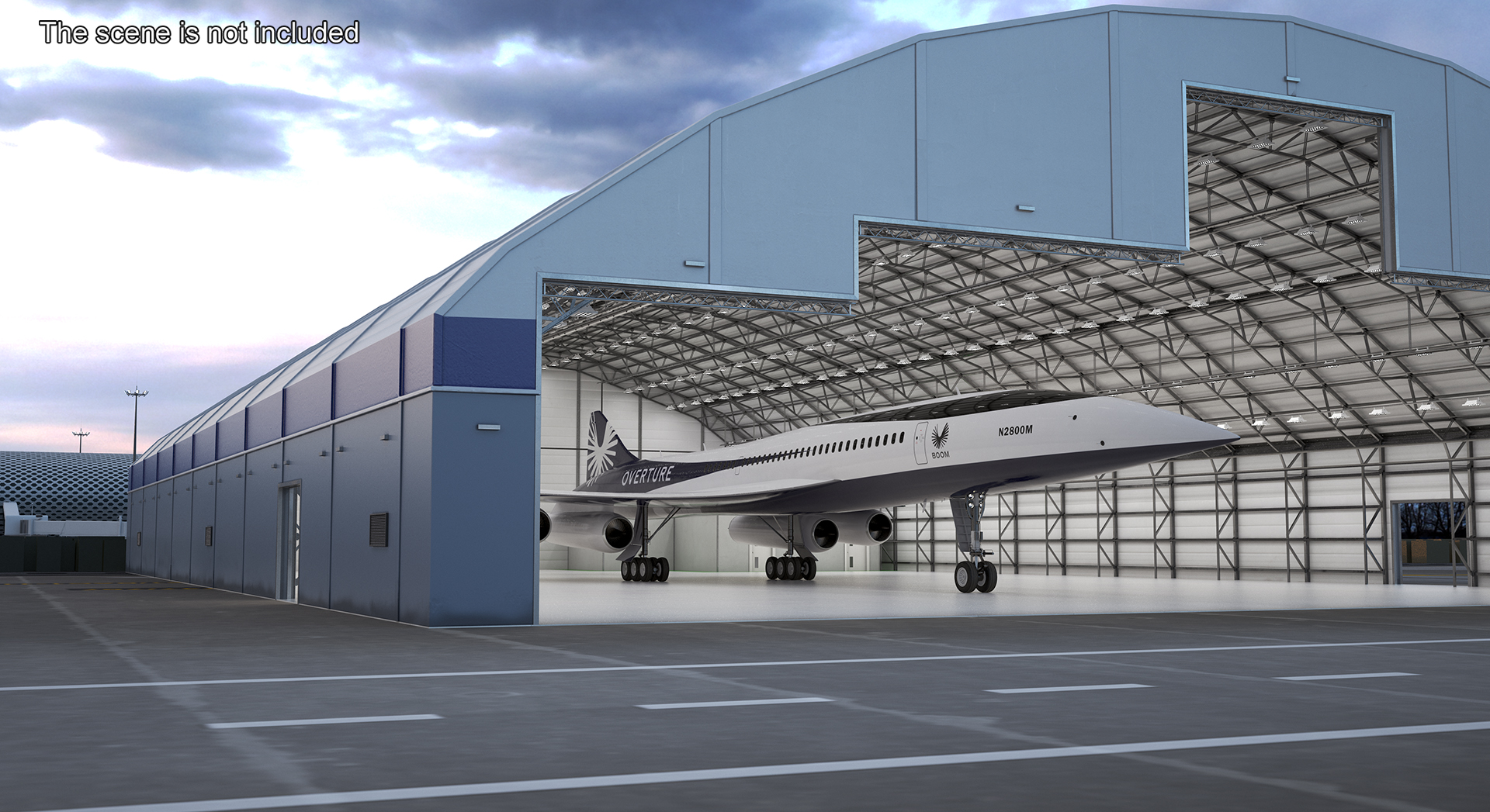 3D Overture Supersonic Jet Aircraft Rigged for Maya model