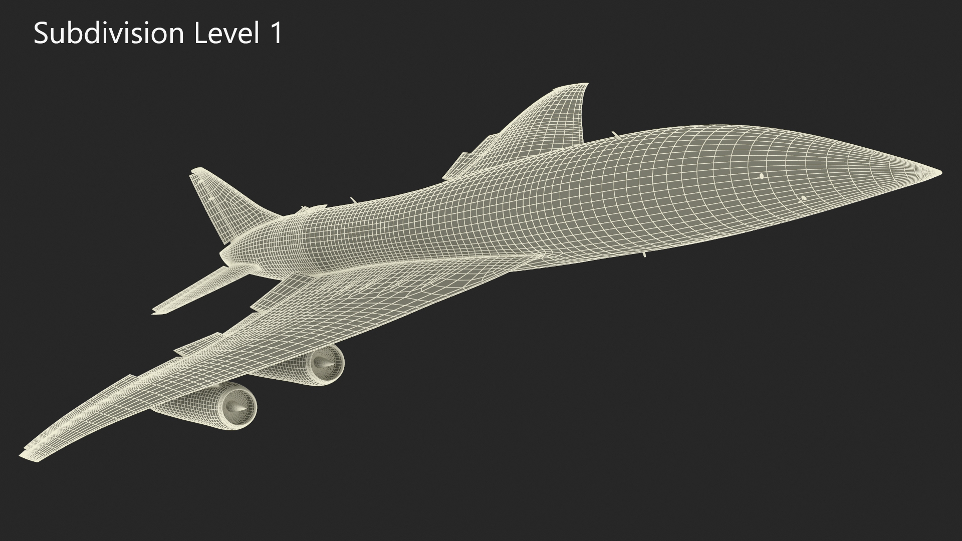 3D Overture Supersonic Jet Aircraft Rigged for Maya model