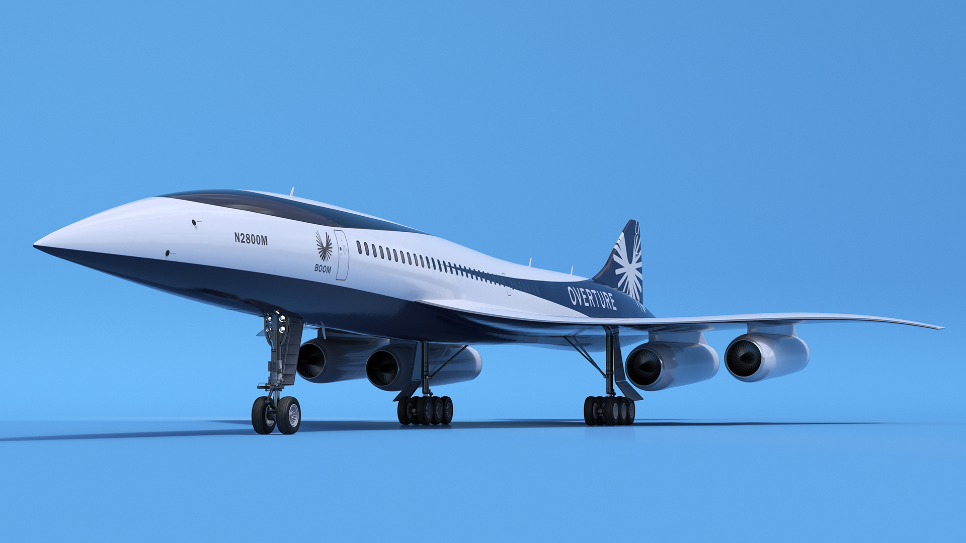 3D Overture Supersonic Jet Aircraft Rigged for Maya model