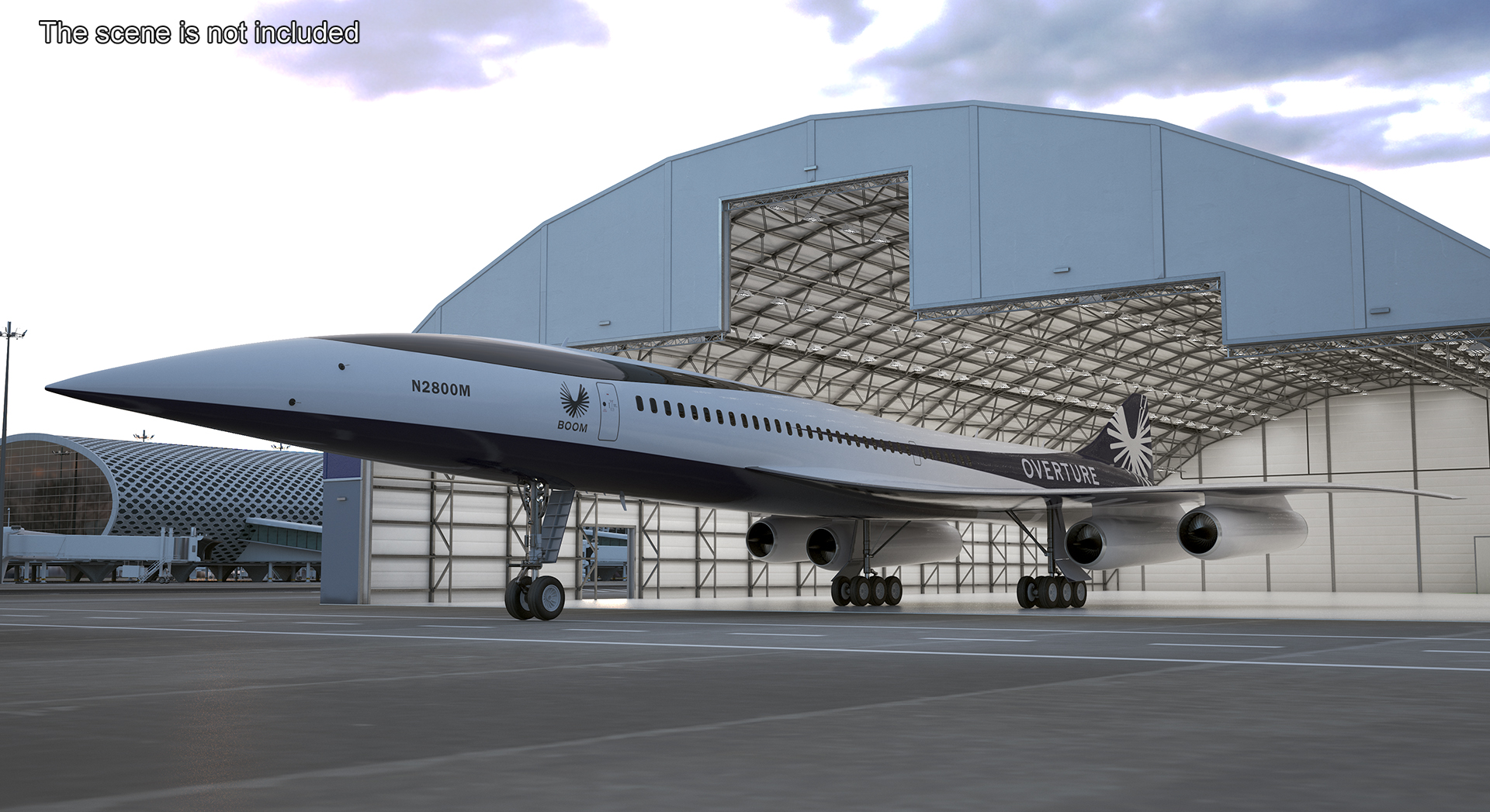 3D Overture Supersonic Jet Aircraft Rigged for Maya model