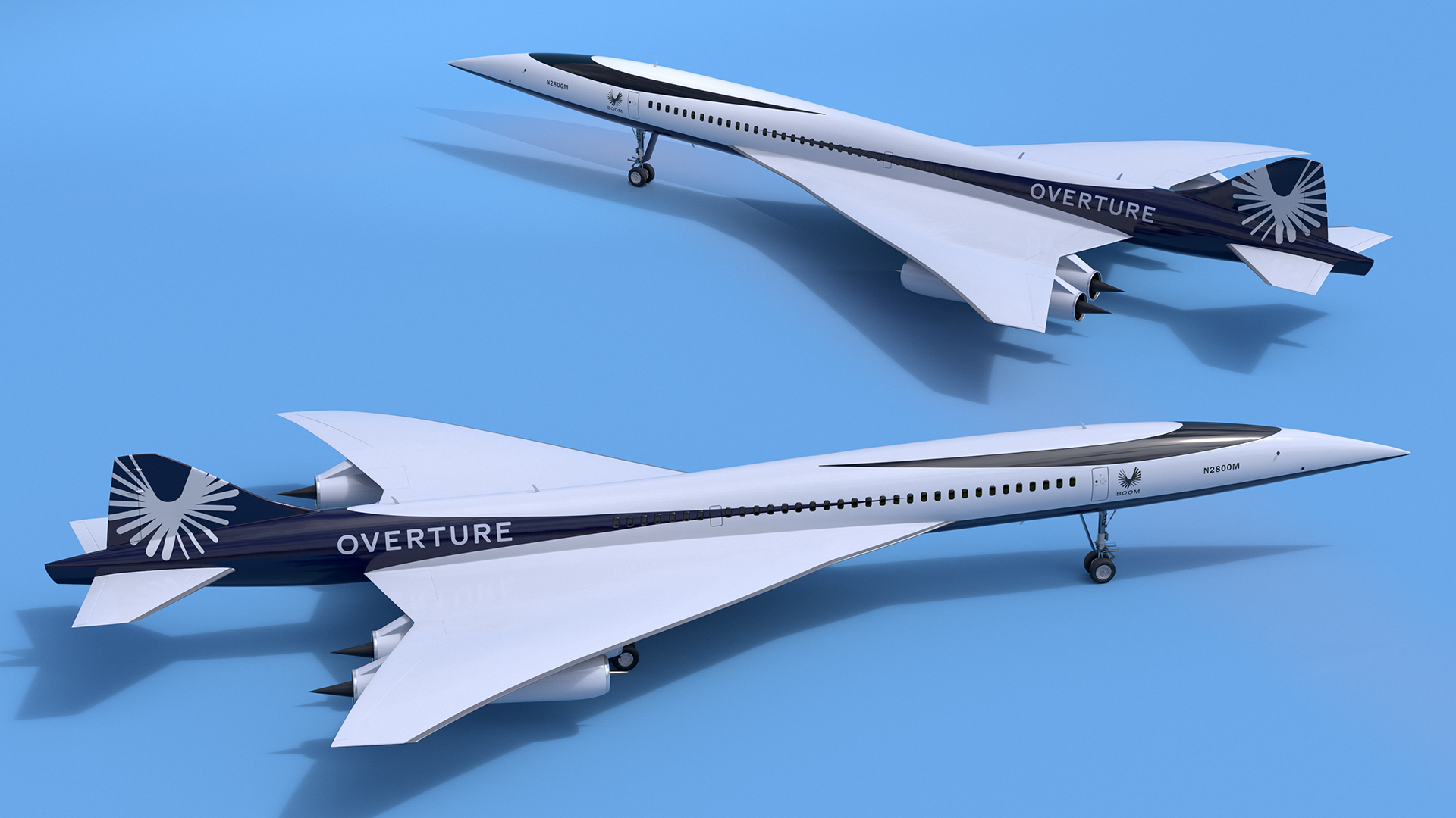 3D Overture Supersonic Jet Aircraft Rigged for Maya model