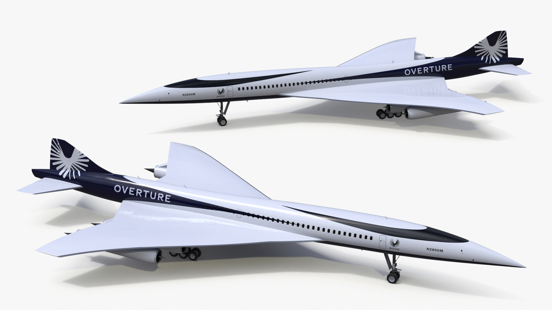 3D Overture Supersonic Jet Aircraft Rigged for Maya model