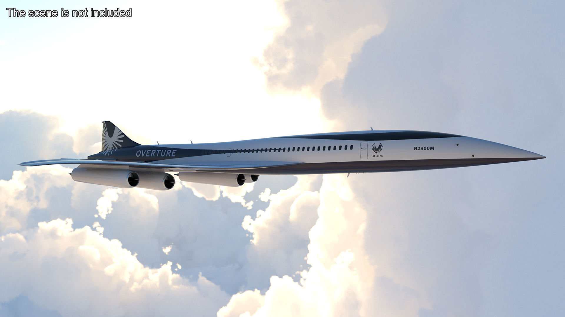 3D Overture Supersonic Jet Aircraft Rigged for Maya model