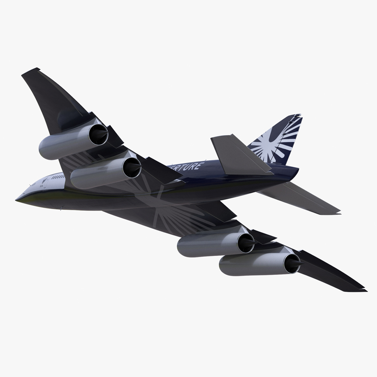 3D Overture Supersonic Jet Aircraft Rigged for Maya model